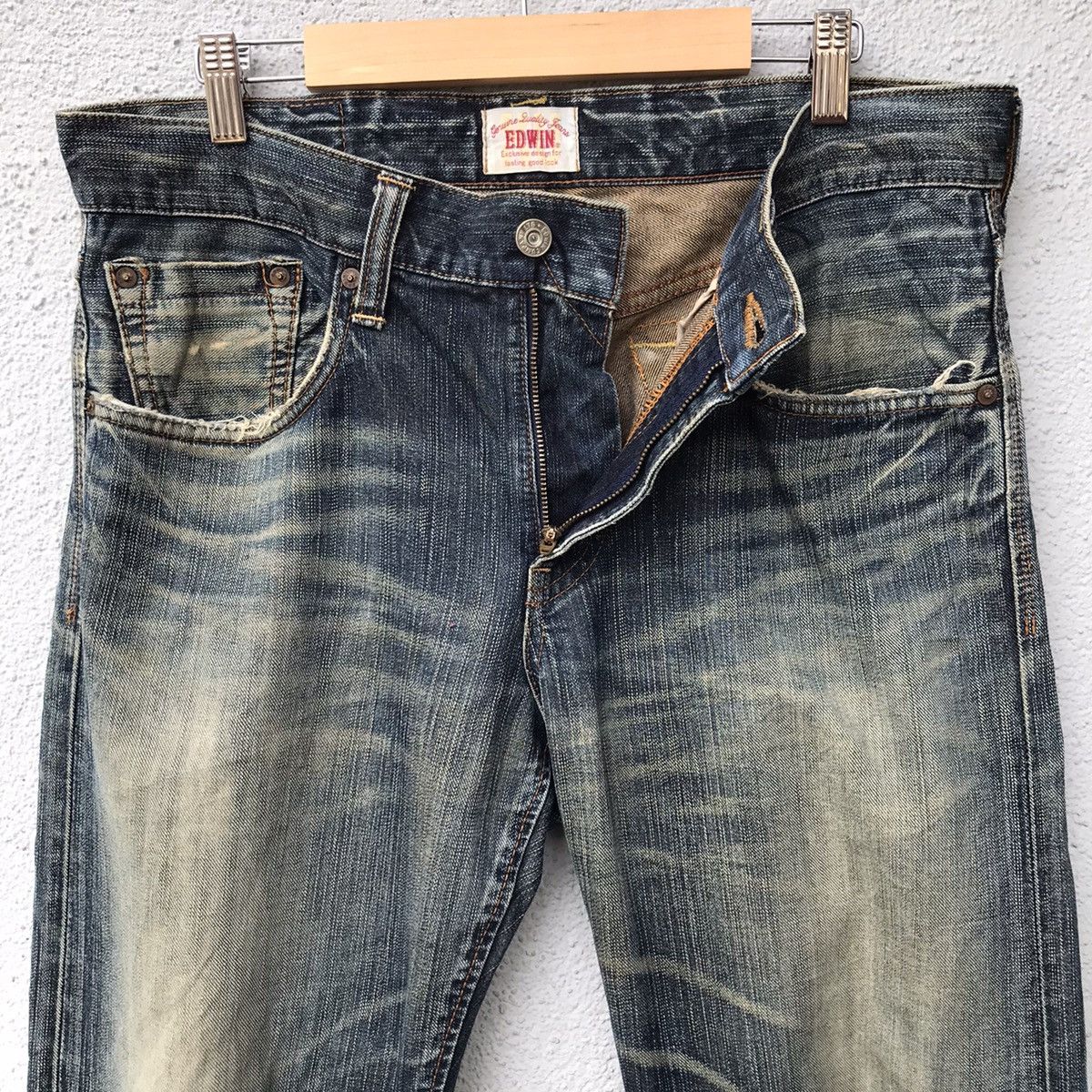 Edwin Vintage Edwin Denim Earth Tones Distressed Jeans Size US 34 / EU 50 - 9 Thumbnail