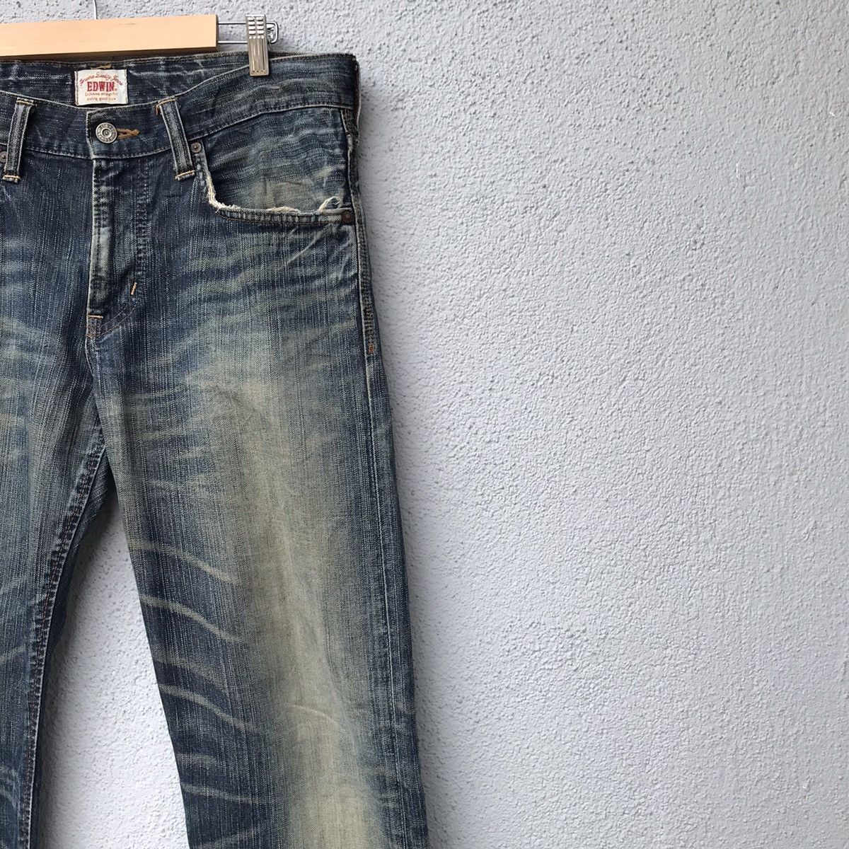 Edwin Vintage Edwin Denim Earth Tones Distressed Jeans Size US 34 / EU 50 - 5 Thumbnail