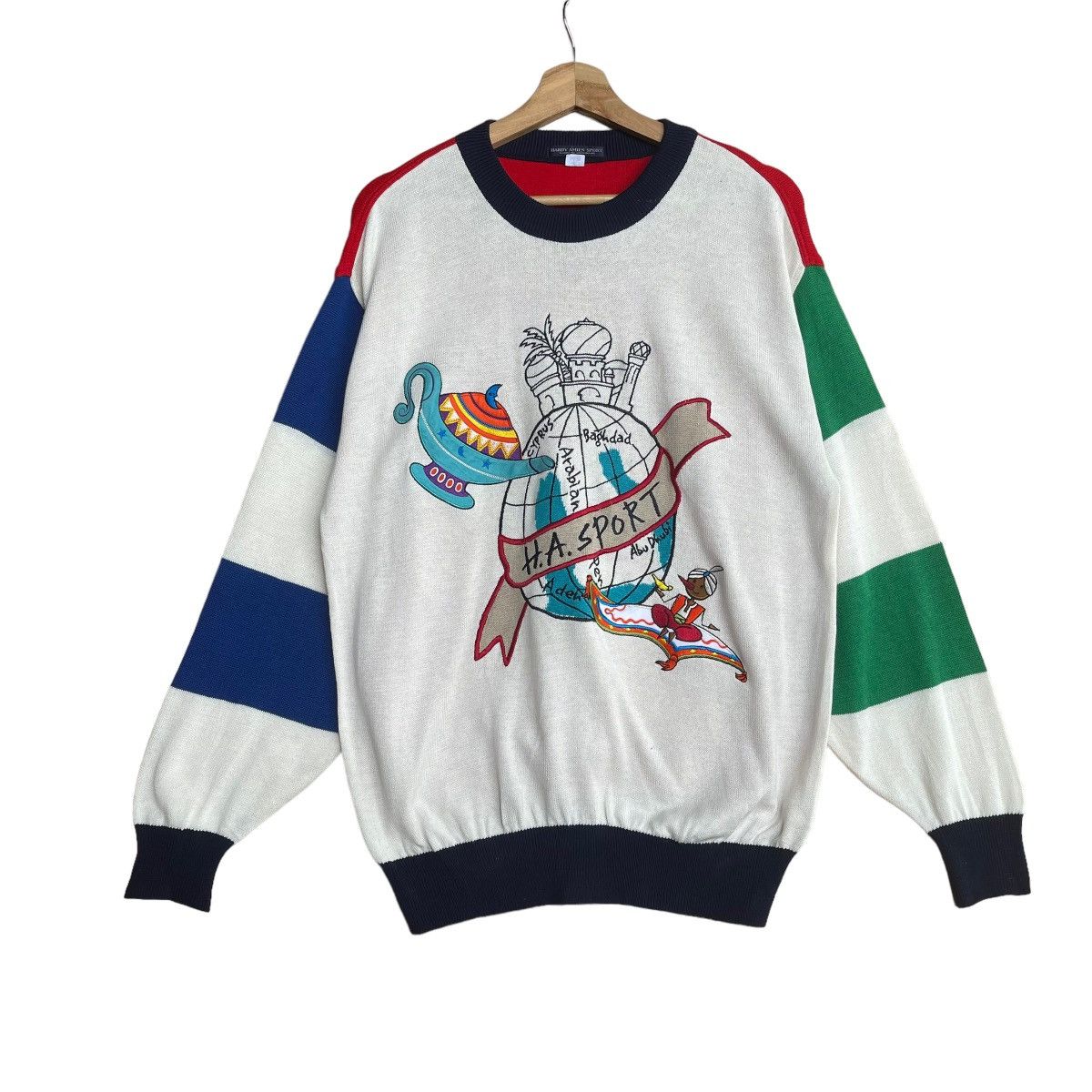 Aran Isles Knitwear × Hardy Amies Vintage Hardy Amies Big Logo Knit Size US M / EU 48-50 / 2 - 1 Thumbnail
