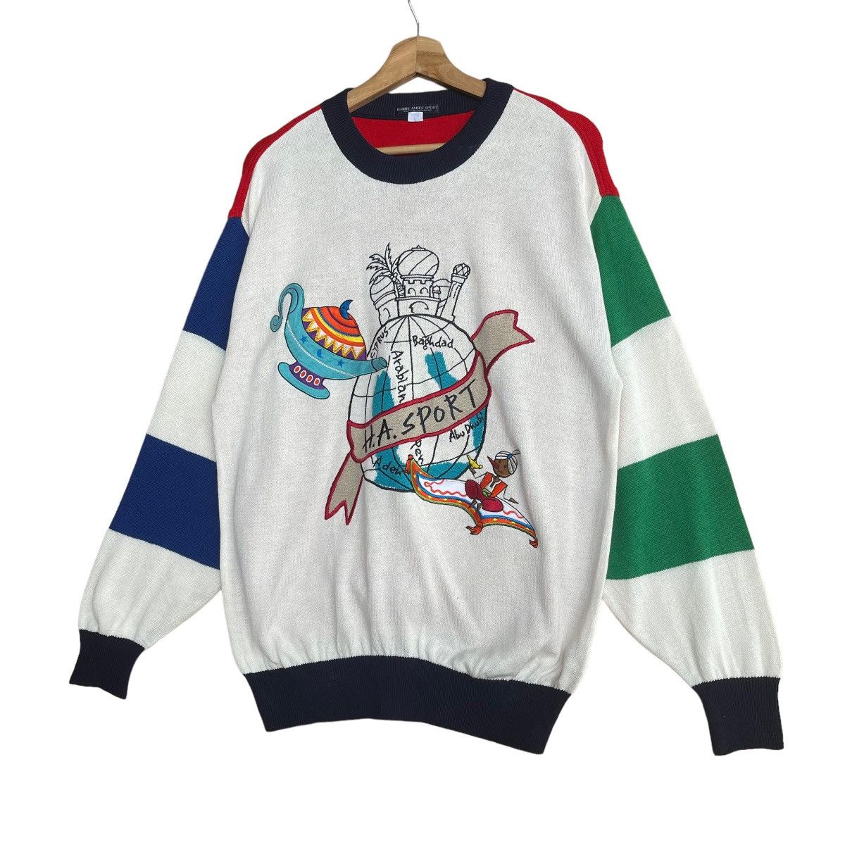 Aran Isles Knitwear × Hardy Amies Vintage Hardy Amies Big Logo Knit Size US M / EU 48-50 / 2 - 3 Thumbnail