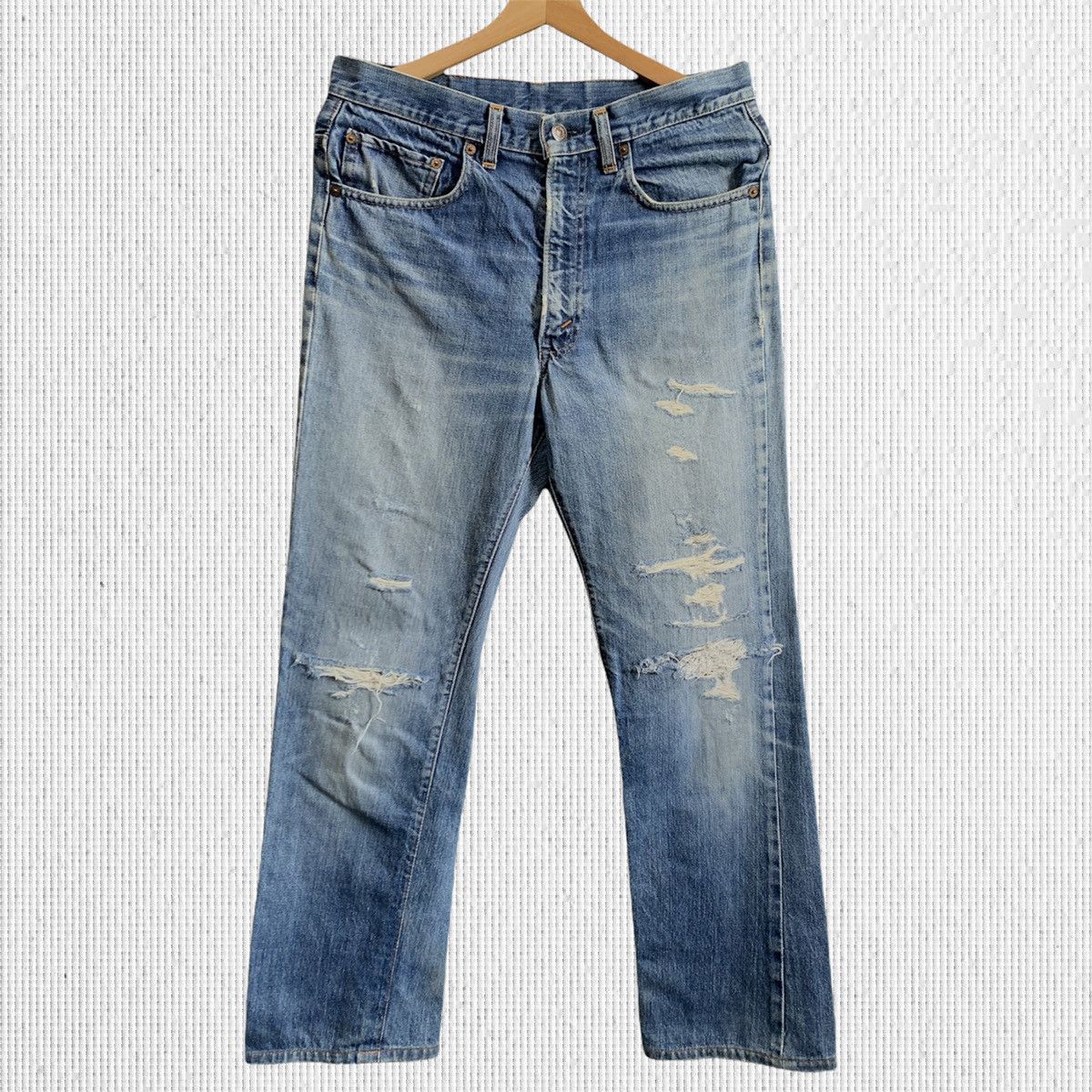 Levi's Vintage Clothing Vtg Levis 517 Rindem Button 2 Talon Distressed Denim Jeans Size US 32 / EU 48 - 1 Thumbnail