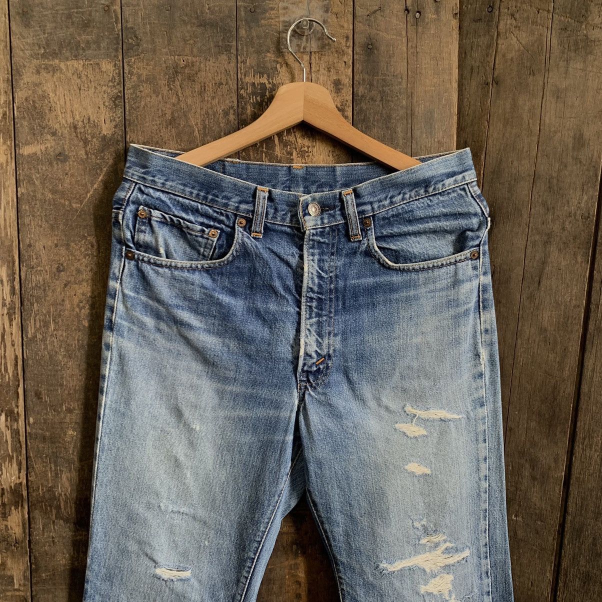 Levi's Vintage Clothing Vtg Levis 517 Rindem Button 2 Talon Distressed Denim Jeans Size US 32 / EU 48 - 7 Thumbnail