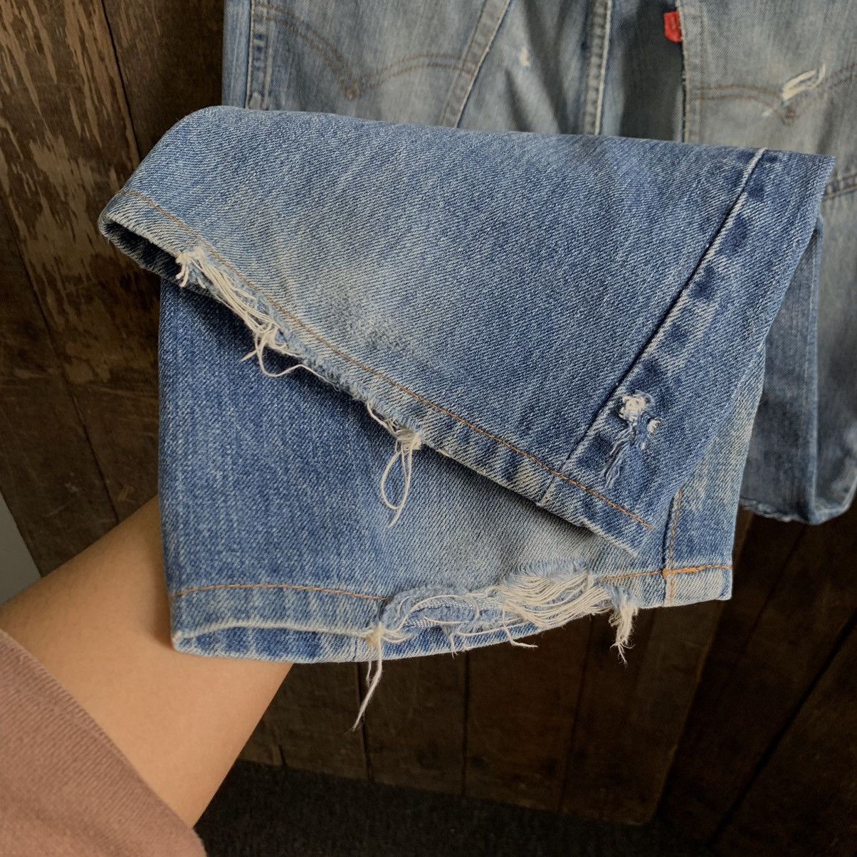 Levi's Vintage Clothing Vtg Levis 517 Rindem Button 2 Talon Distressed Denim Jeans Size US 32 / EU 48 - 17 Thumbnail