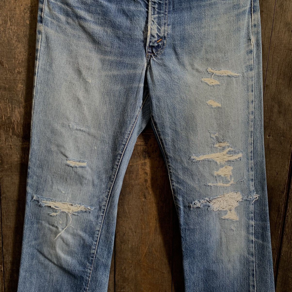 Levi's Vintage Clothing Vtg Levis 517 Rindem Button 2 Talon Distressed Denim Jeans Size US 32 / EU 48 - 8 Thumbnail