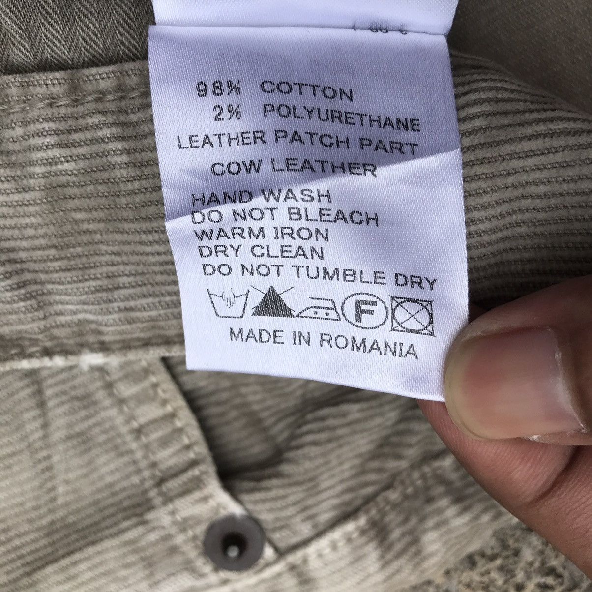 Vintage Lence Corduroy Trousers Pants Made Romania