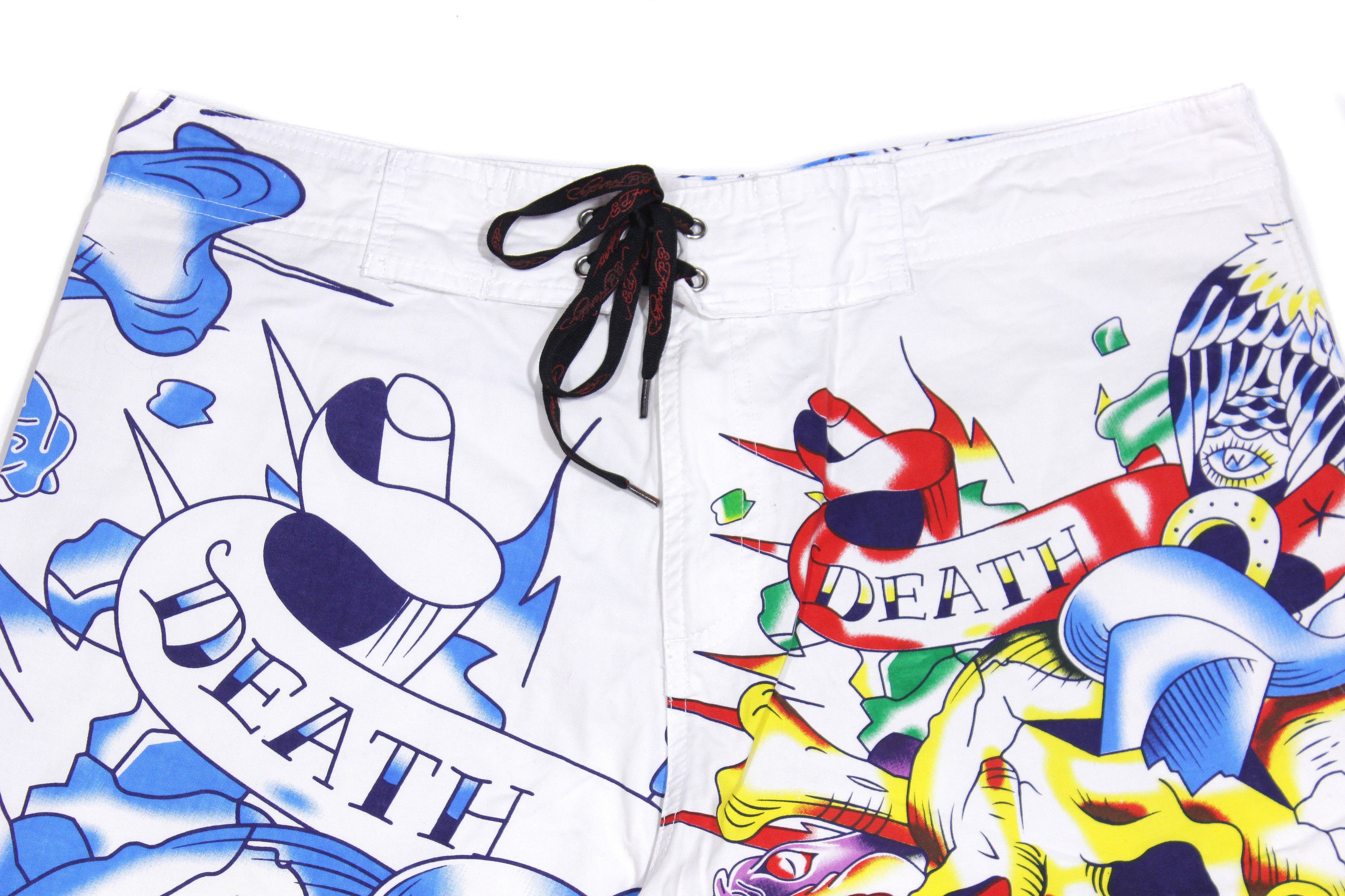 Christian Audigier Y2K Big Logo Skull Swim Shorts Vintage Size US 34 / EU 50 - 3 Thumbnail