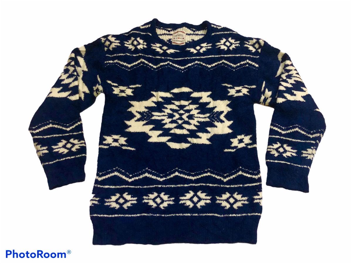 Japanese Brand × Vintage VINTAGE Knitwear DENIFITS Rare design sherpa size M Size US M / EU 48-50 / 2 - 1 Thumbnail