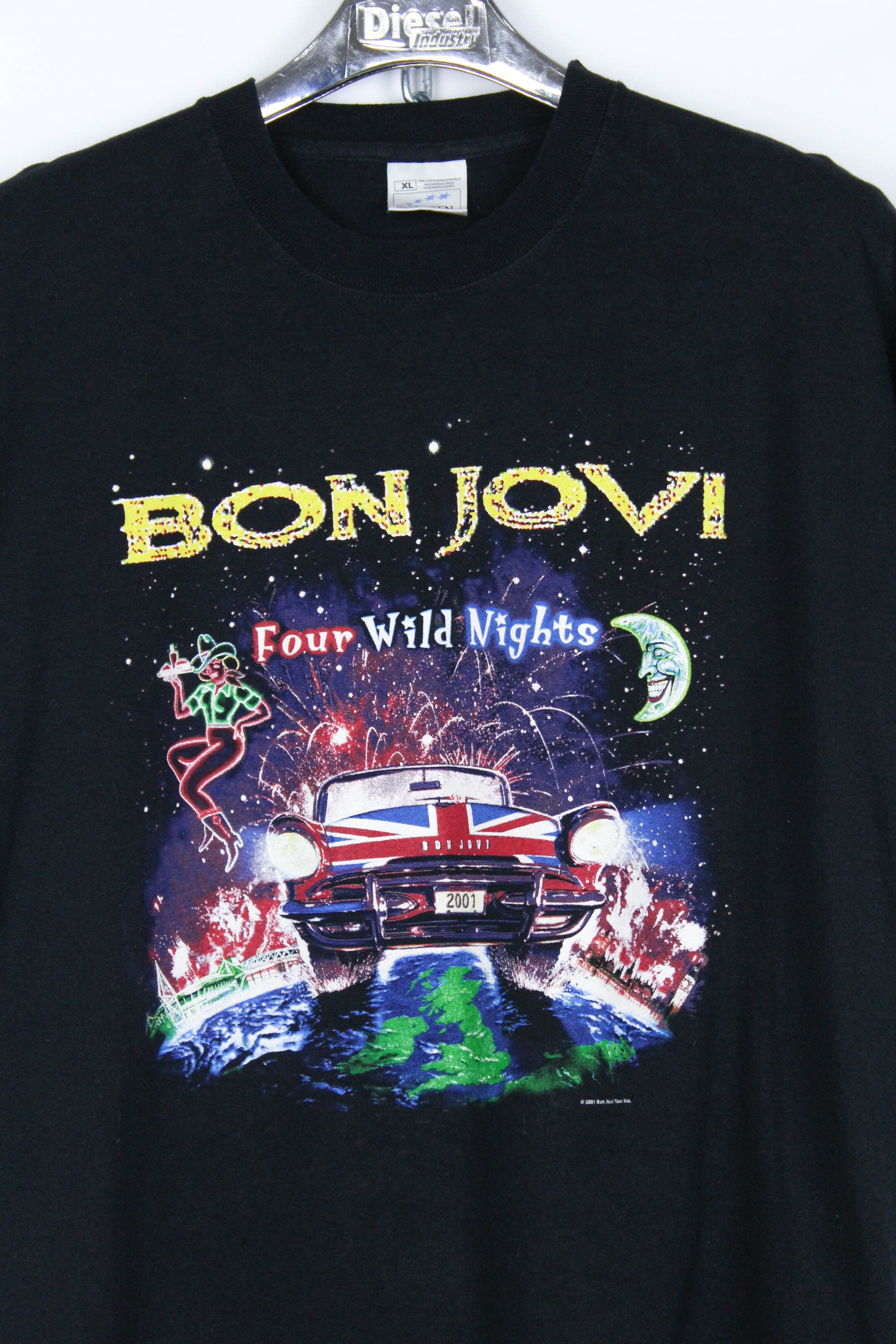 Band Tees Bon Jovi Four Wild Nights ©2001 Vintage 00s Band Tour Tee Size US XL / EU 56 / 4 - 3 Thumbnail