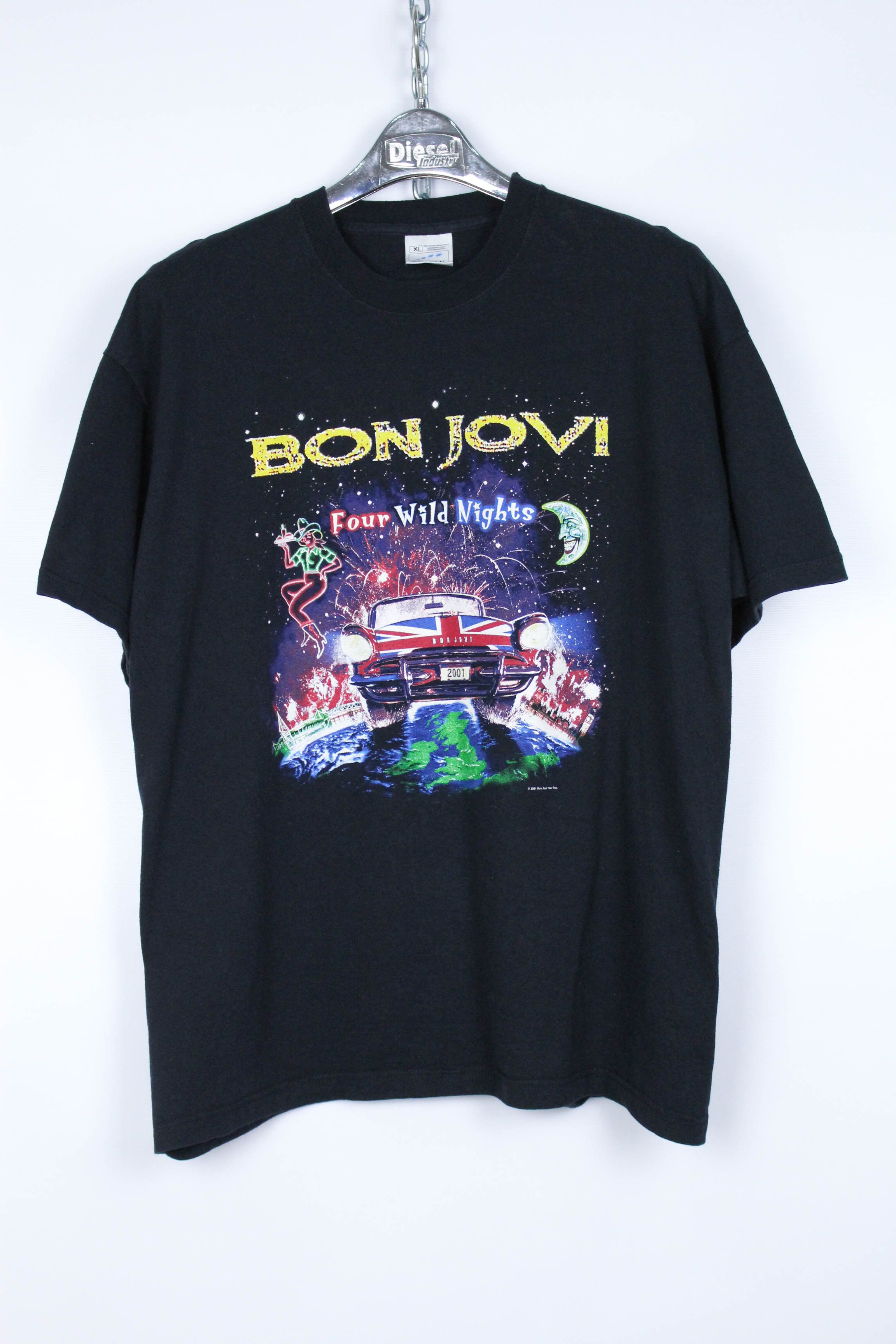 Band Tees Bon Jovi Four Wild Nights ©2001 Vintage 00s Band Tour Tee Size US XL / EU 56 / 4 - 1 Thumbnail