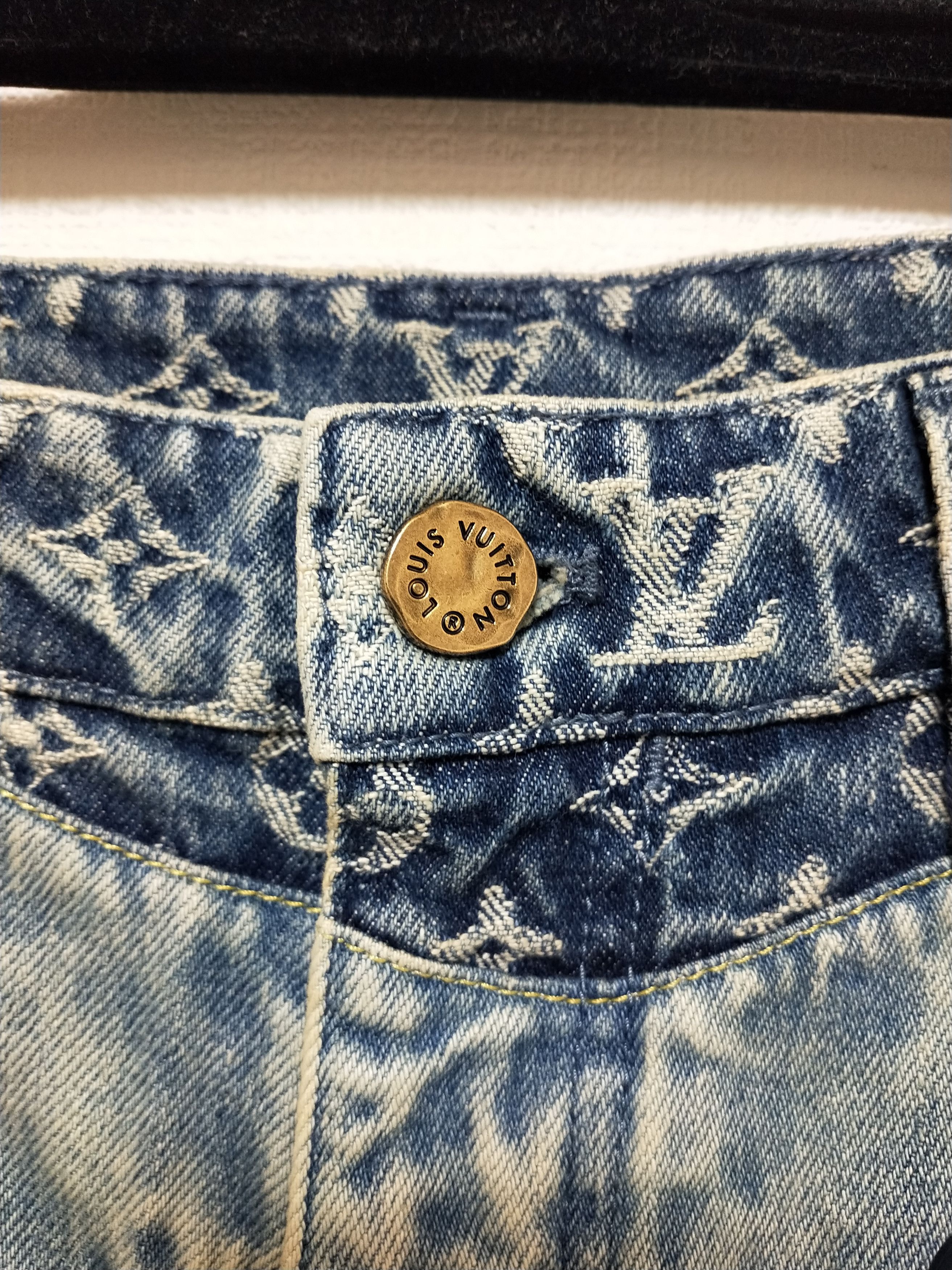 Louis Vuitton 'Human Made' Monogram Patchwork Denim Pants Size US 30 / EU 46 - 4 Thumbnail