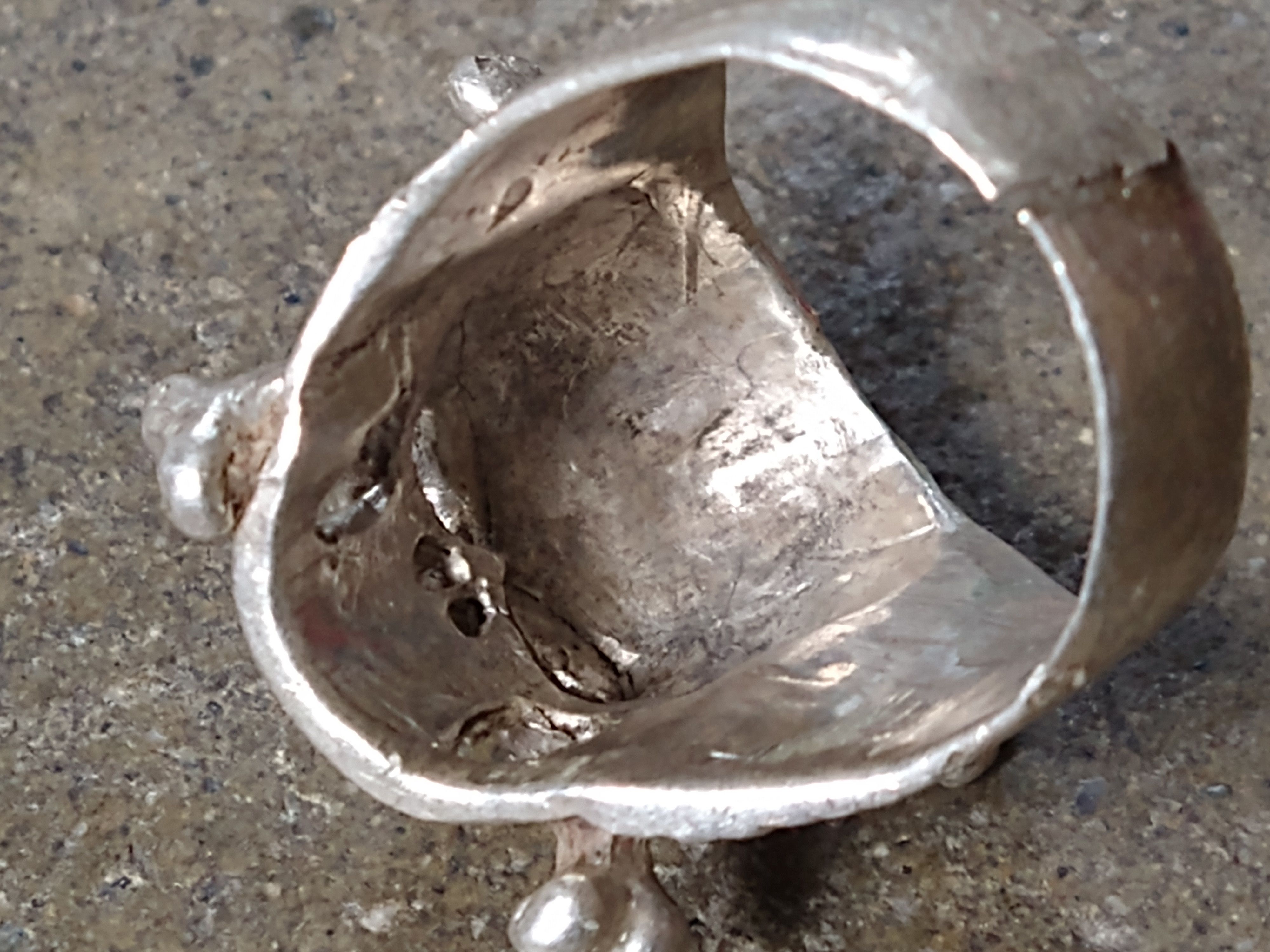 Jewelry Vintage Sterling Silver Ring Skull Biker Size 9.25 Skeleton Size ONE SIZE - 8 Thumbnail