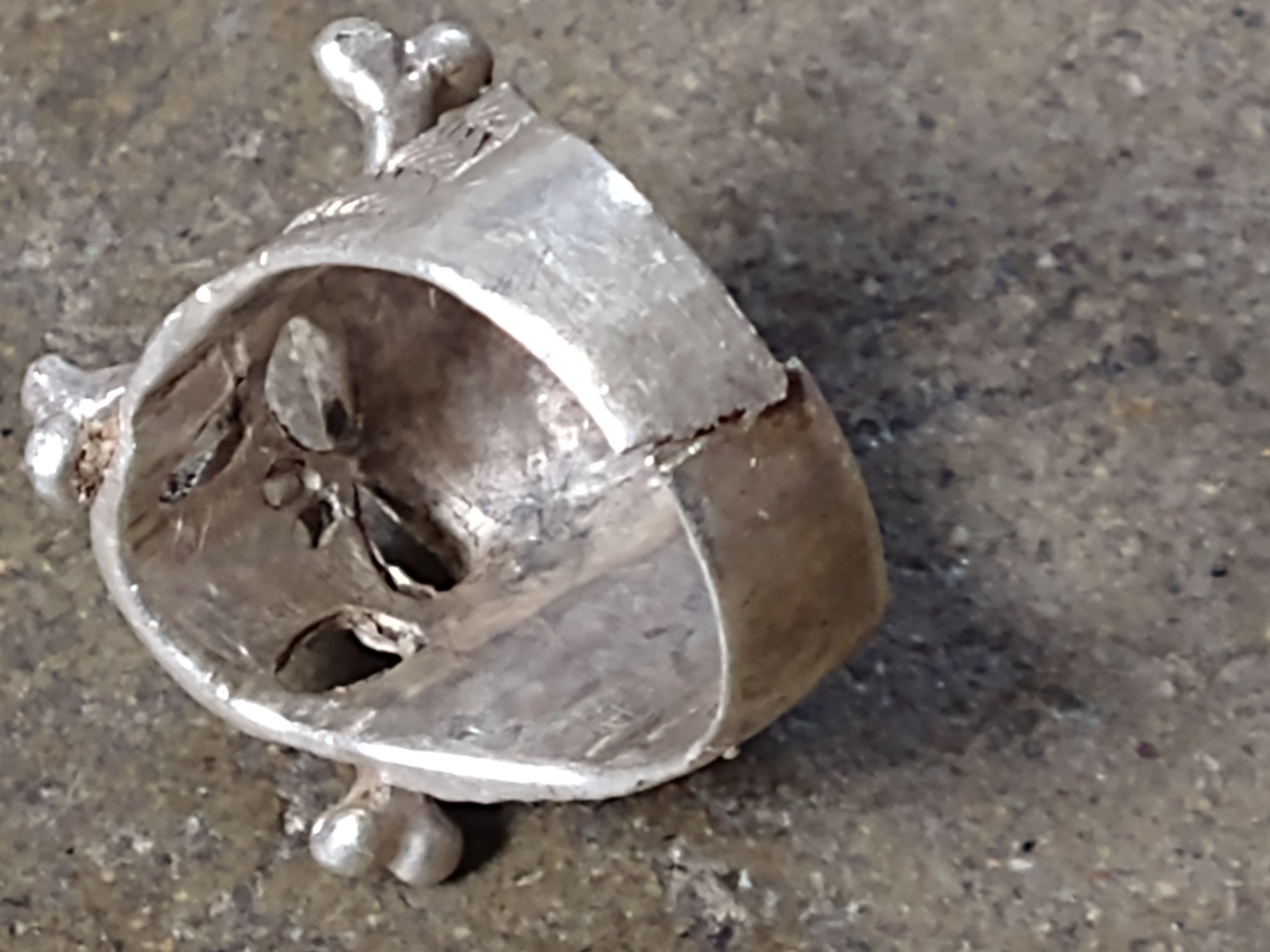 Jewelry Vintage Sterling Silver Ring Skull Biker Size 9.25 Skeleton Size ONE SIZE - 9 Thumbnail