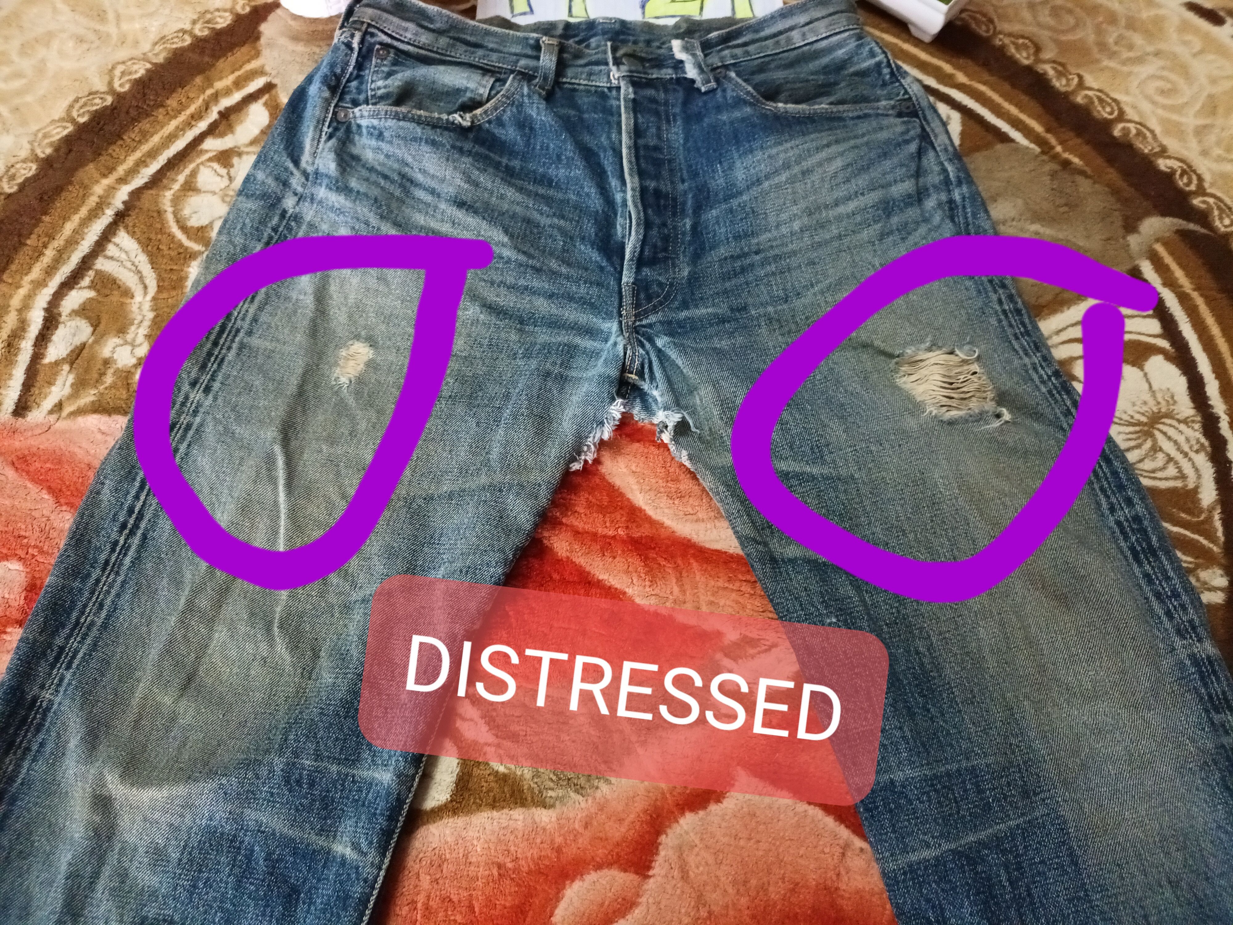 Levi's 🔥 LEVIS BIG E DISTRESSED DENIM MADE IN JAPAN Size US 32 / EU 48 - 7 Thumbnail