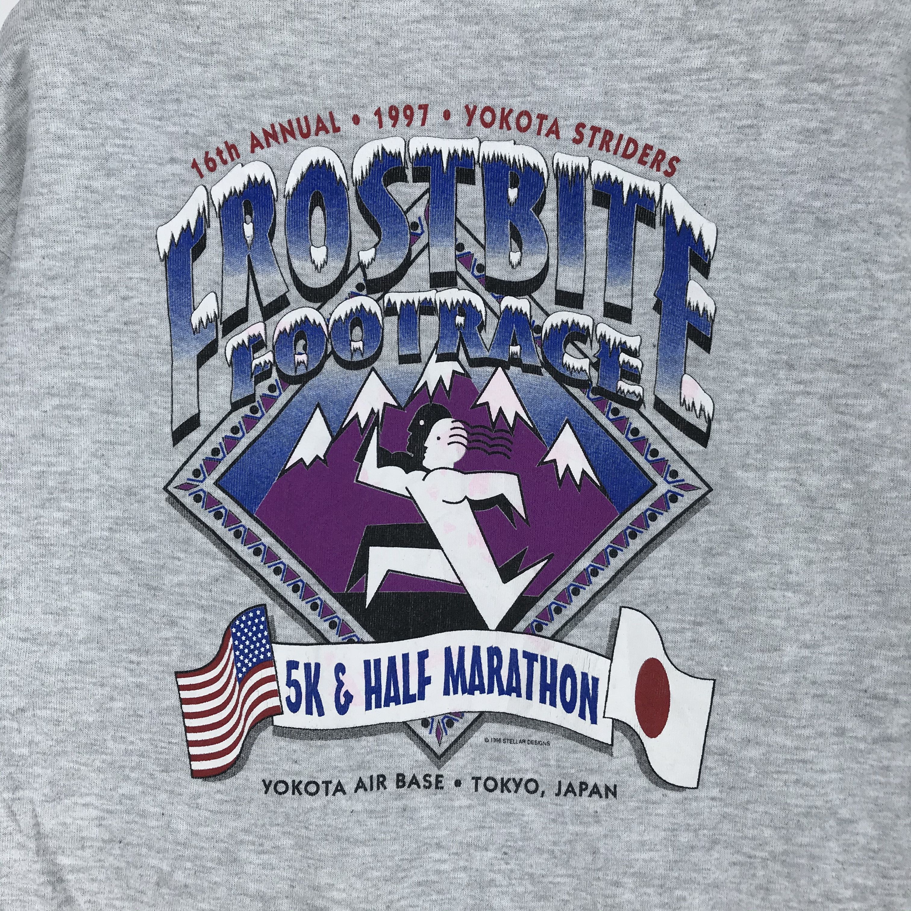 Jerzees Vintage 96 Yokota Striders Running Club Sweatshirts #2169-84 Size US L / EU 52-54 / 3 - 2 Thumbnail