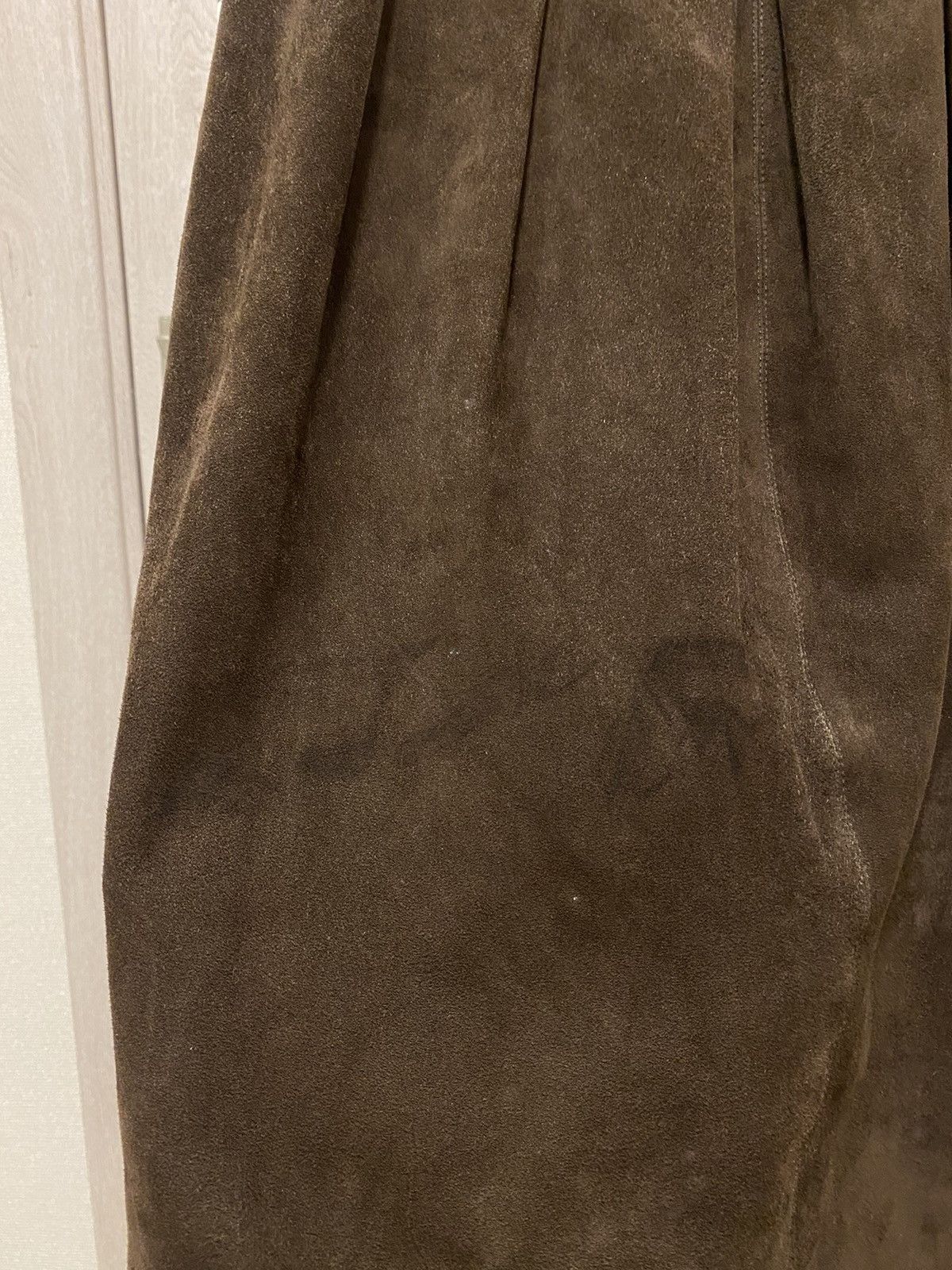 Leather × Salvatore Ferragamo × Vintage Salvatore Ferragamo Vintage Made in Italy Leather Skirt Size 42" / US 20 - 7 Thumbnail