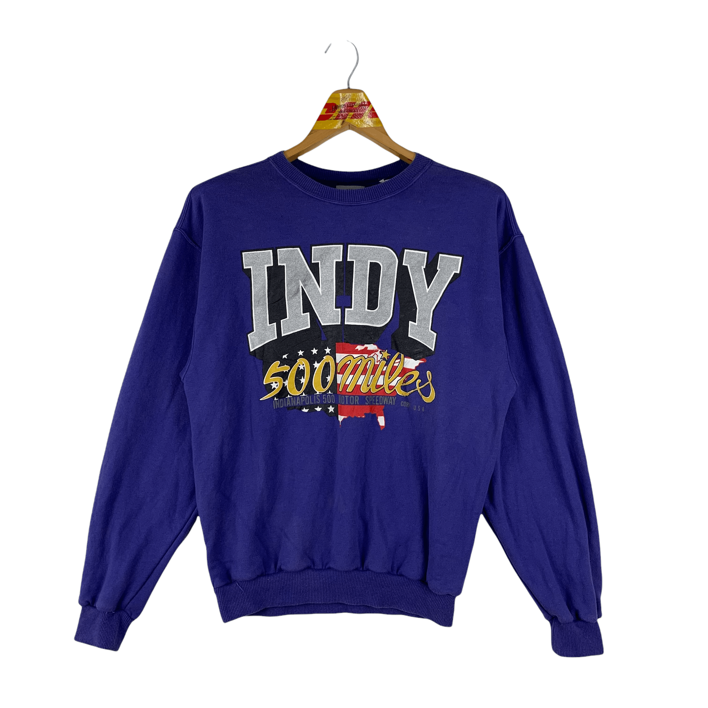 image of Racing Indianapolis Motor Speedway Usa Sweatshirt 3621-127 in Purple, Men's (Size Medium)