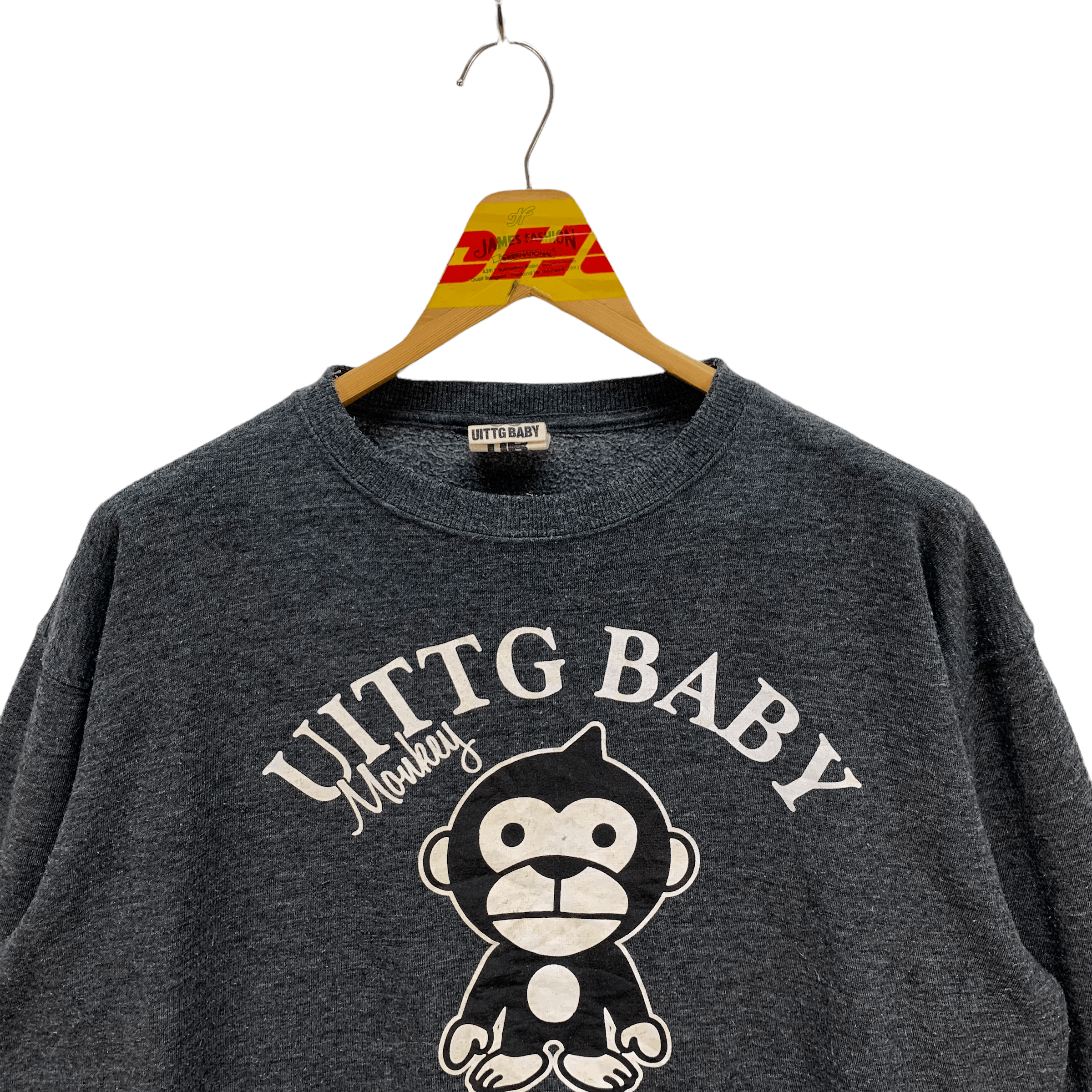 Japanese Brand UITTG Baby Big Logo Sweatshirts #3775-132 Size US XL / EU 56 / 4 - 2 Thumbnail