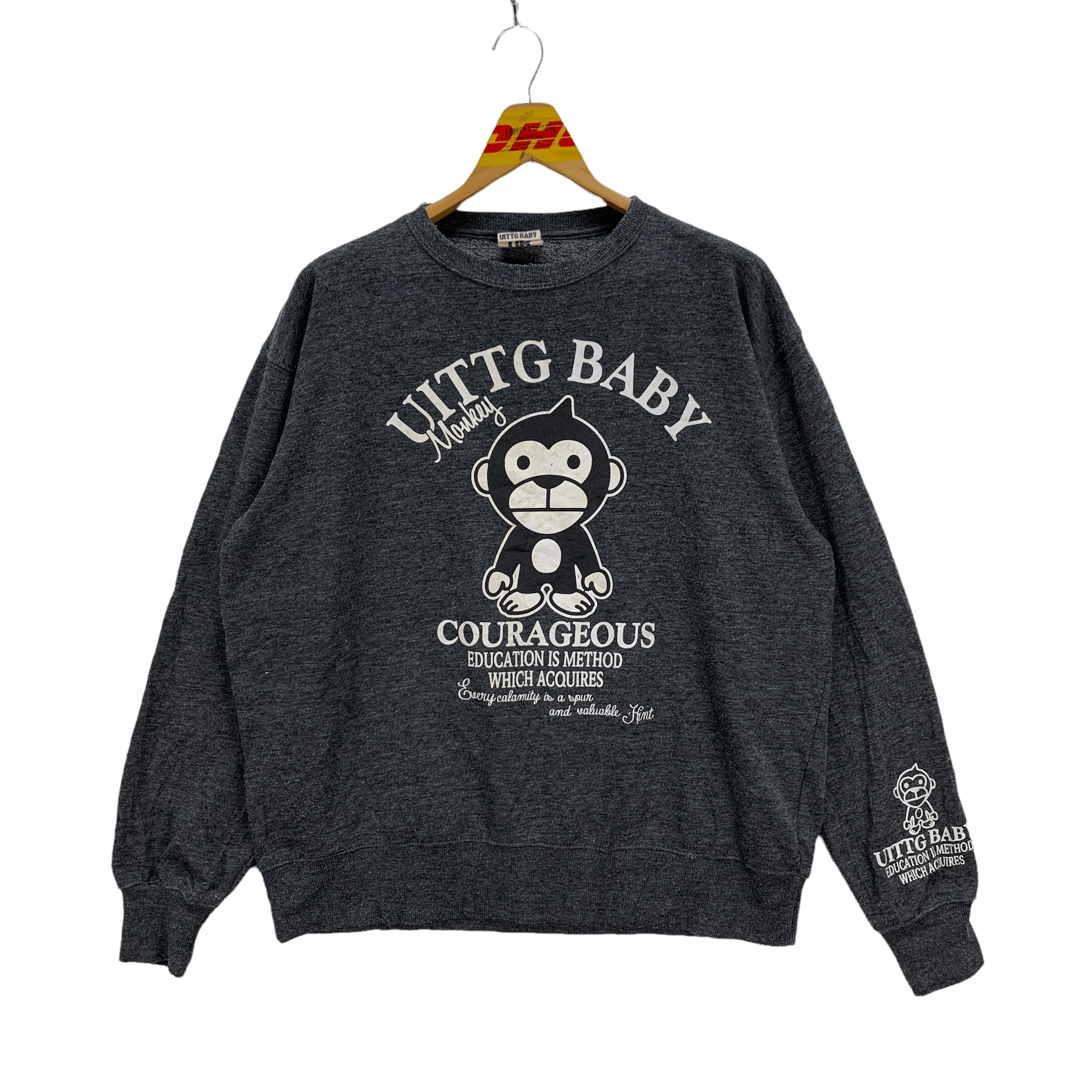Japanese Brand UITTG Baby Big Logo Sweatshirts #3775-132 Size US XL / EU 56 / 4 - 1 Thumbnail