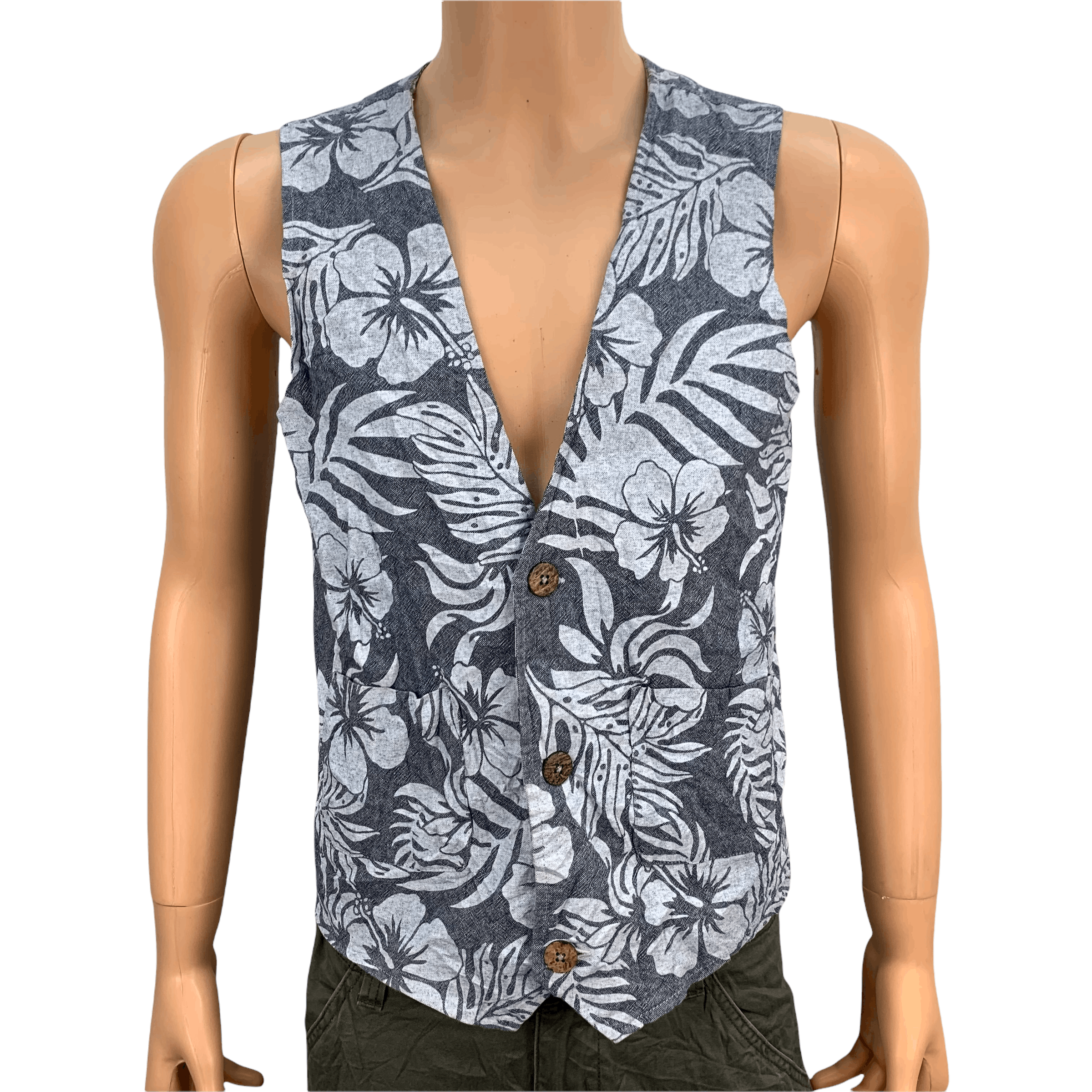 Japanese Brand Vintage Hawaii Vest Bamboo Art Fullprint #3564-70 Size US L / EU 52-54 / 3 - 1 Thumbnail