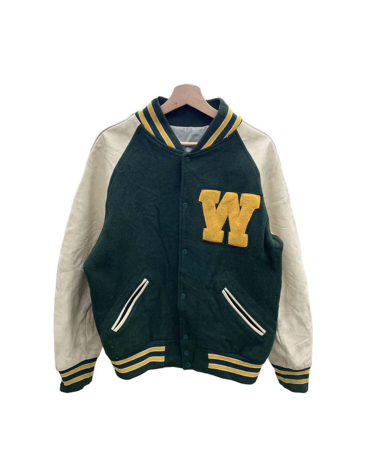MLB Vintage 90''s MLB Washington Wool Leather Varsity Size US L / EU 52-54 / 3 - 1 Thumbnail