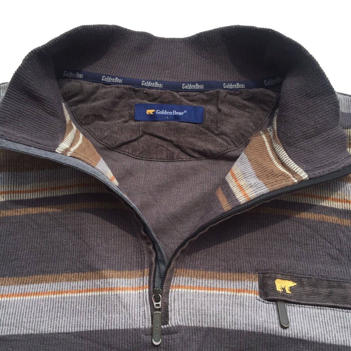 Golden Bear × Japanese Brand Vintage Japanese Golden Bear Stripes Crewneck Sweatshirt Size US L / EU 52-54 / 3 - 5 Thumbnail