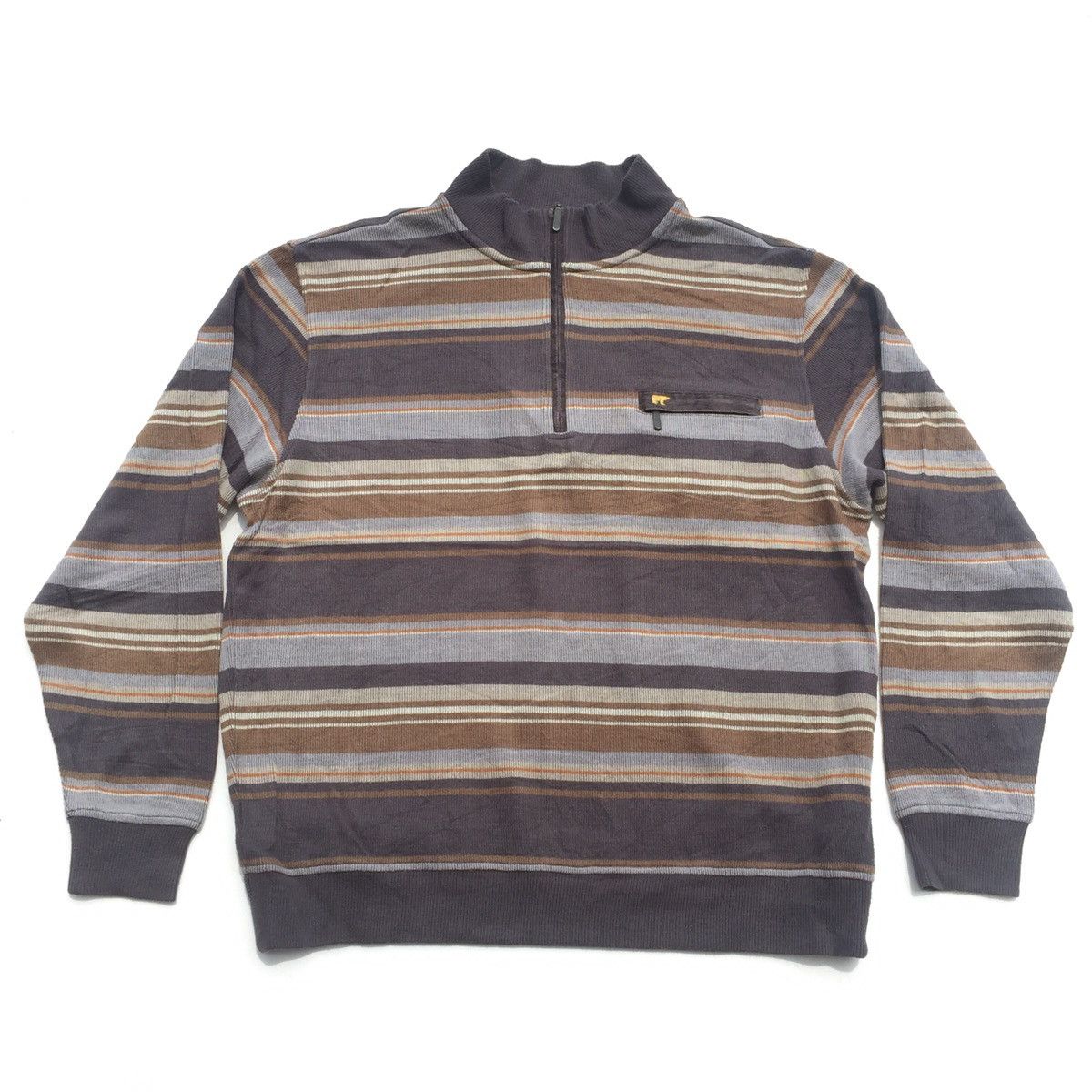 Golden Bear × Japanese Brand Vintage Japanese Golden Bear Stripes Crewneck Sweatshirt Size US L / EU 52-54 / 3 - 1 Thumbnail