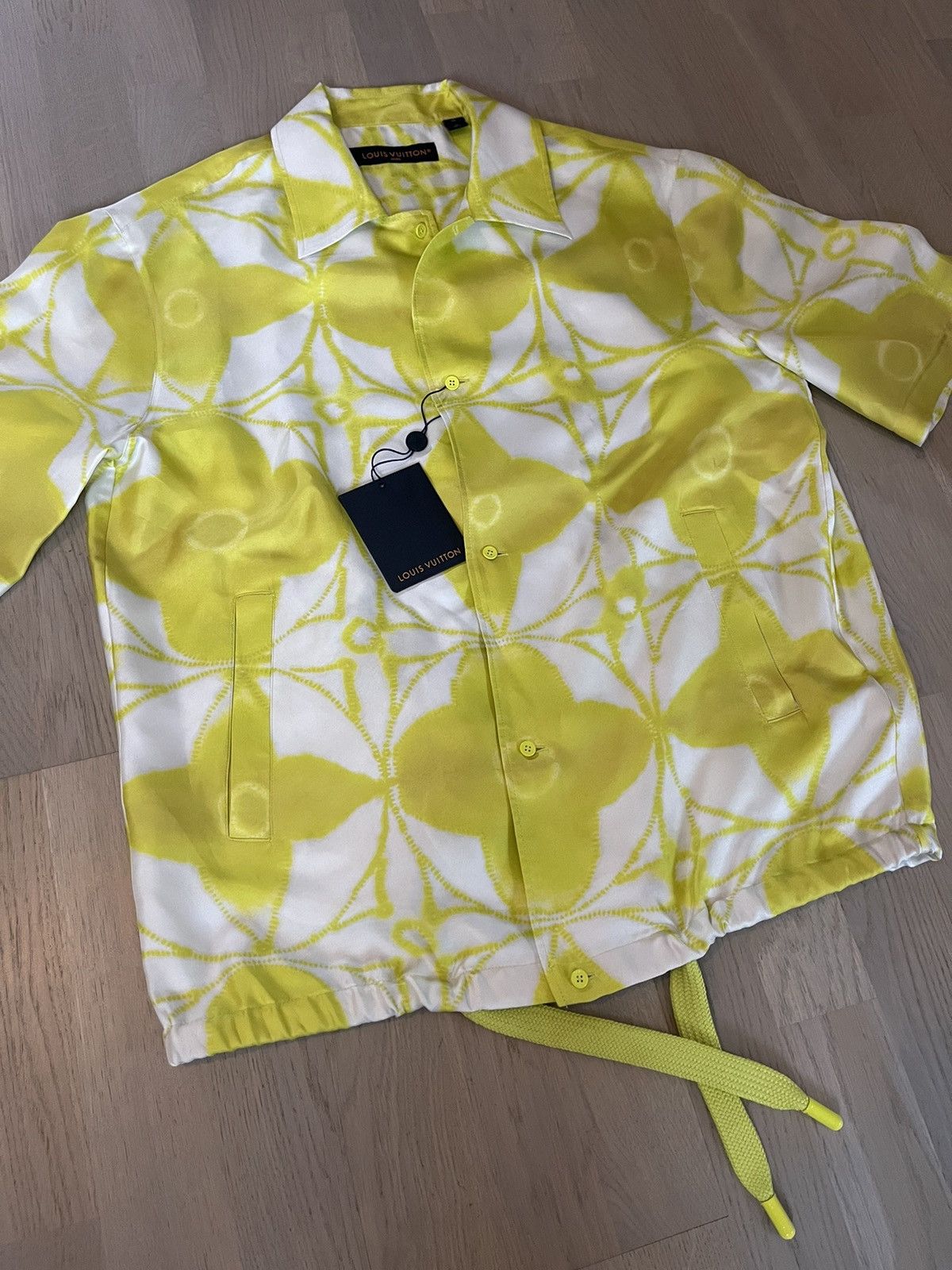 Louis Vuitton Monogram Shibori Short-sleeved Shirt Yellow Green. Size S0