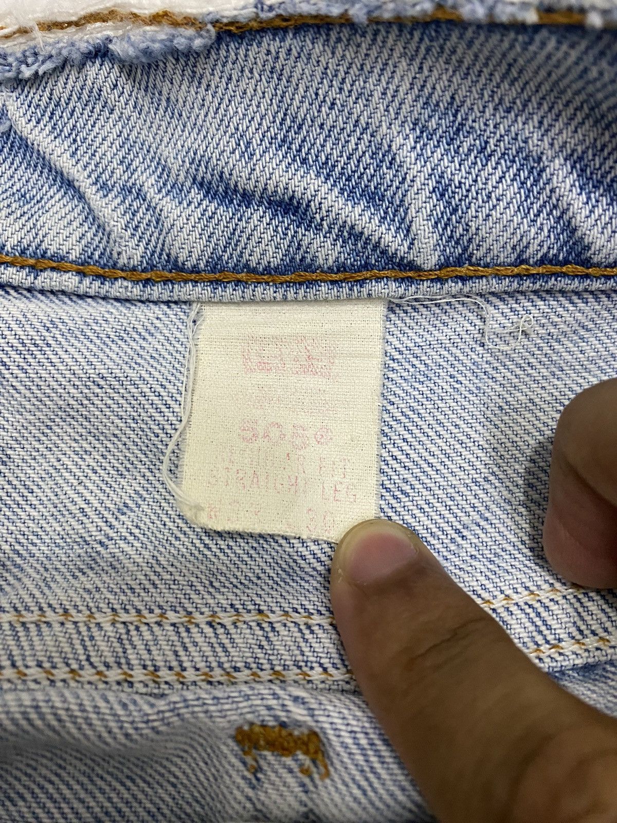 JNCO × Levi's Vintage Clothing × Vintage VINTAGE LEVIS 505 ORANGE TAB WASHED DISTRESSED DENIM JEANS Size US 33 - 11 Thumbnail