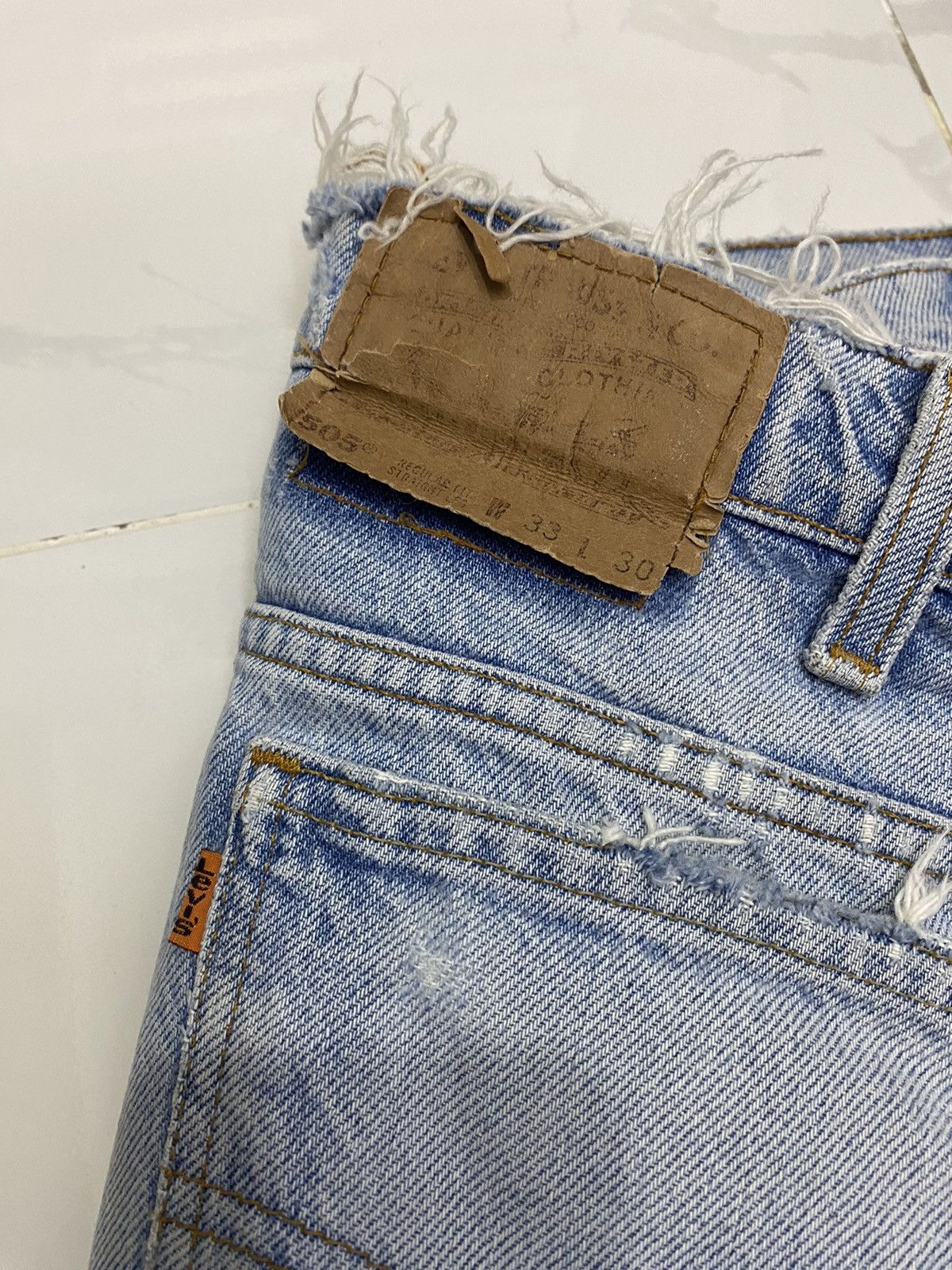 JNCO × Levi's Vintage Clothing × Vintage VINTAGE LEVIS 505 ORANGE TAB WASHED DISTRESSED DENIM JEANS Size US 33 - 8 Thumbnail