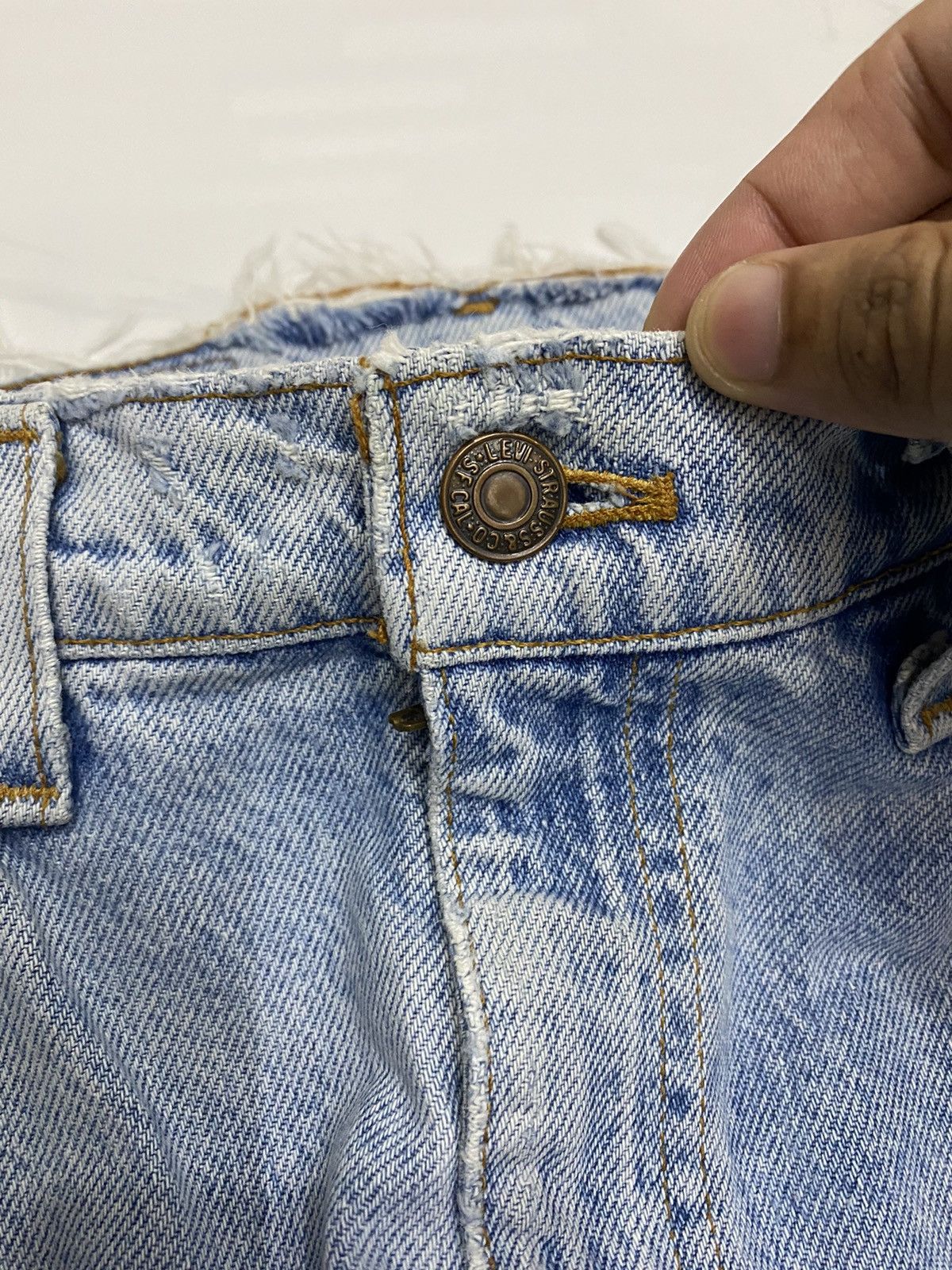 JNCO × Levi's Vintage Clothing × Vintage VINTAGE LEVIS 505 ORANGE TAB WASHED DISTRESSED DENIM JEANS Size US 33 - 9 Thumbnail
