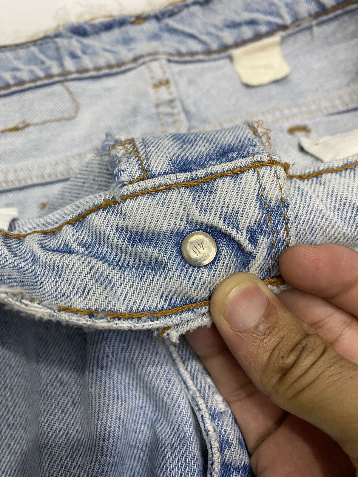 JNCO × Levi's Vintage Clothing × Vintage VINTAGE LEVIS 505 ORANGE TAB WASHED DISTRESSED DENIM JEANS Size US 33 - 10 Thumbnail