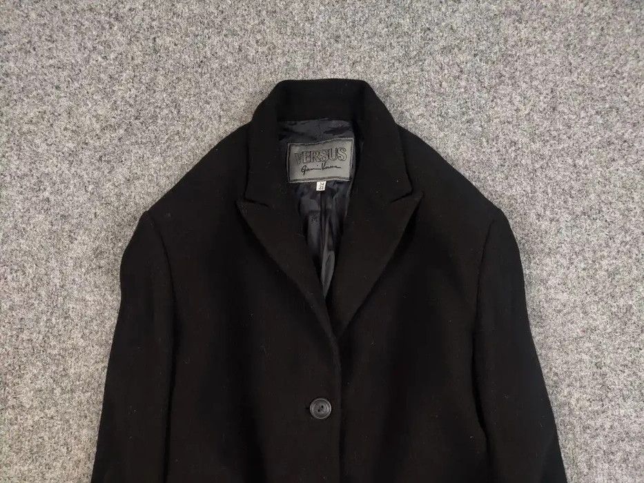 Versace Vintage Versus Gianni Versace Black Wool Coach Women Jacket Size XL / US 12-14 / IT 48-50 - 3 Thumbnail