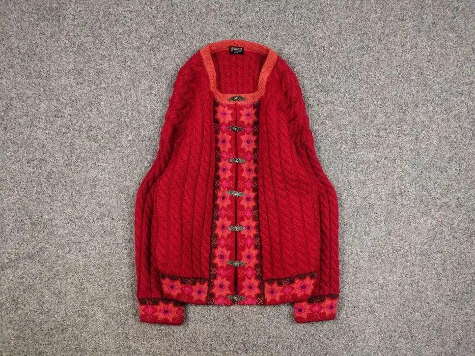 Dale Of Norway Vintage 90's Vrikke Norway Wool pattern Red Sweater Cardigan Size M / US 6-8 / IT 42-44 - 1 Thumbnail