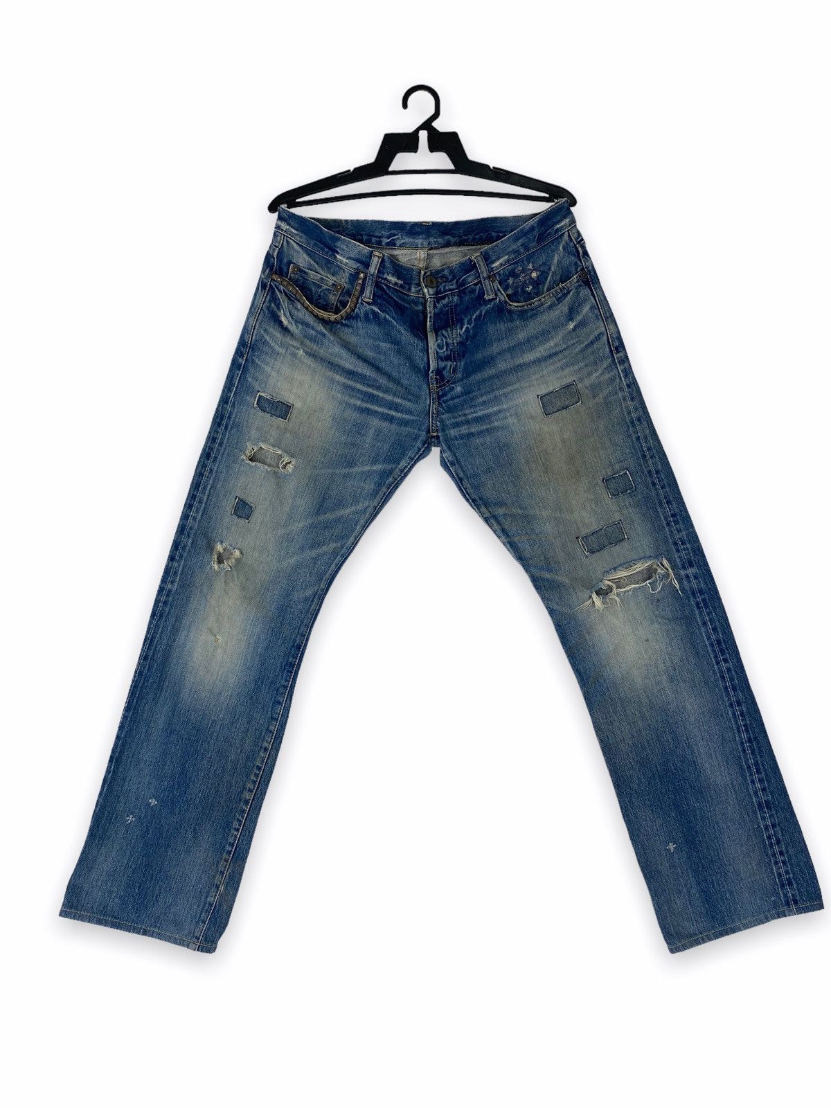 image of Hysteric Glamour Distress Design in Blue, Men's (Size 34)