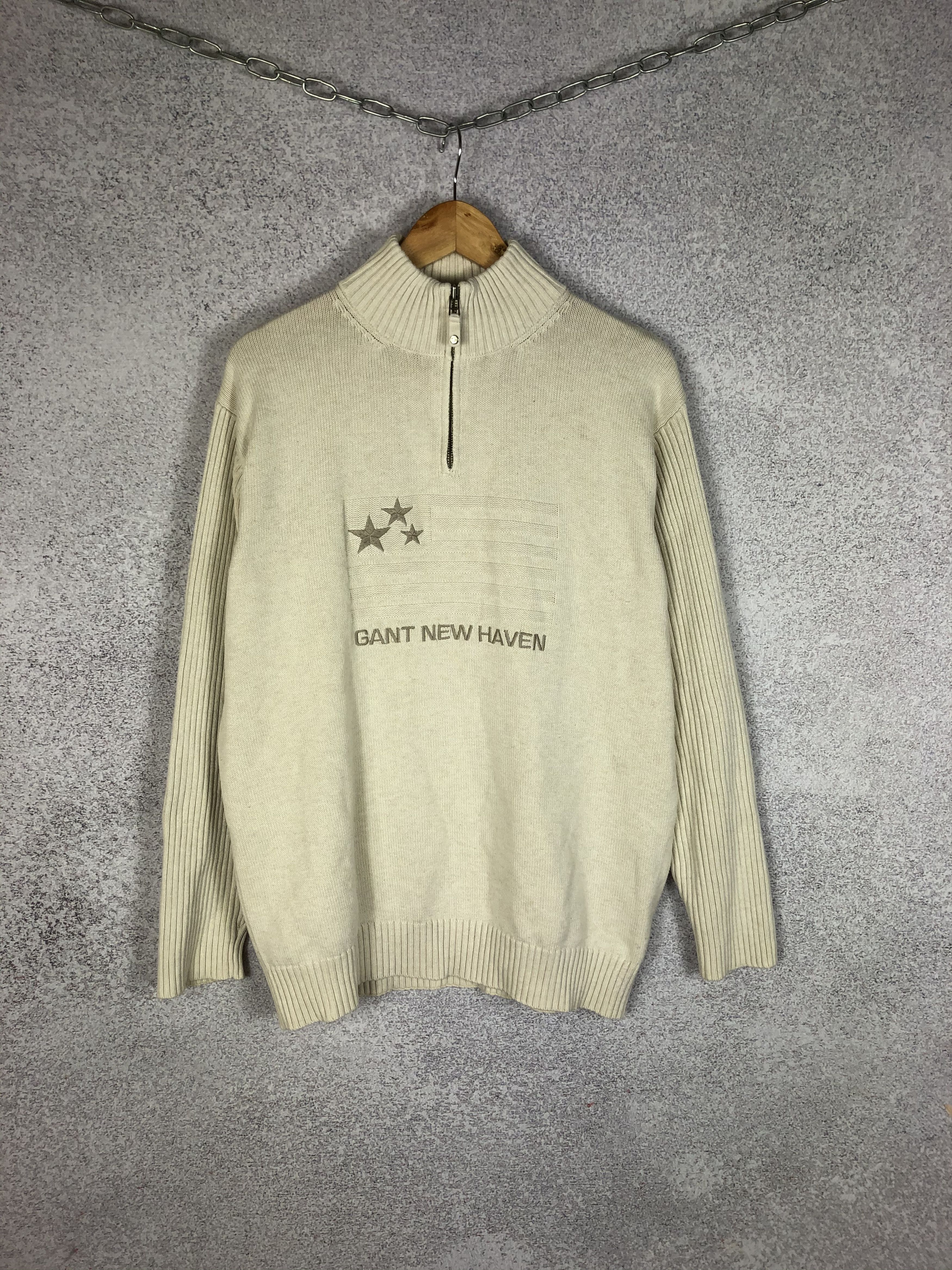 Gant Vintage Gant USA🇺🇸/American Flag Knitted 1/3 Zip Sweater Size US XL / EU 56 / 4 - 1 Thumbnail