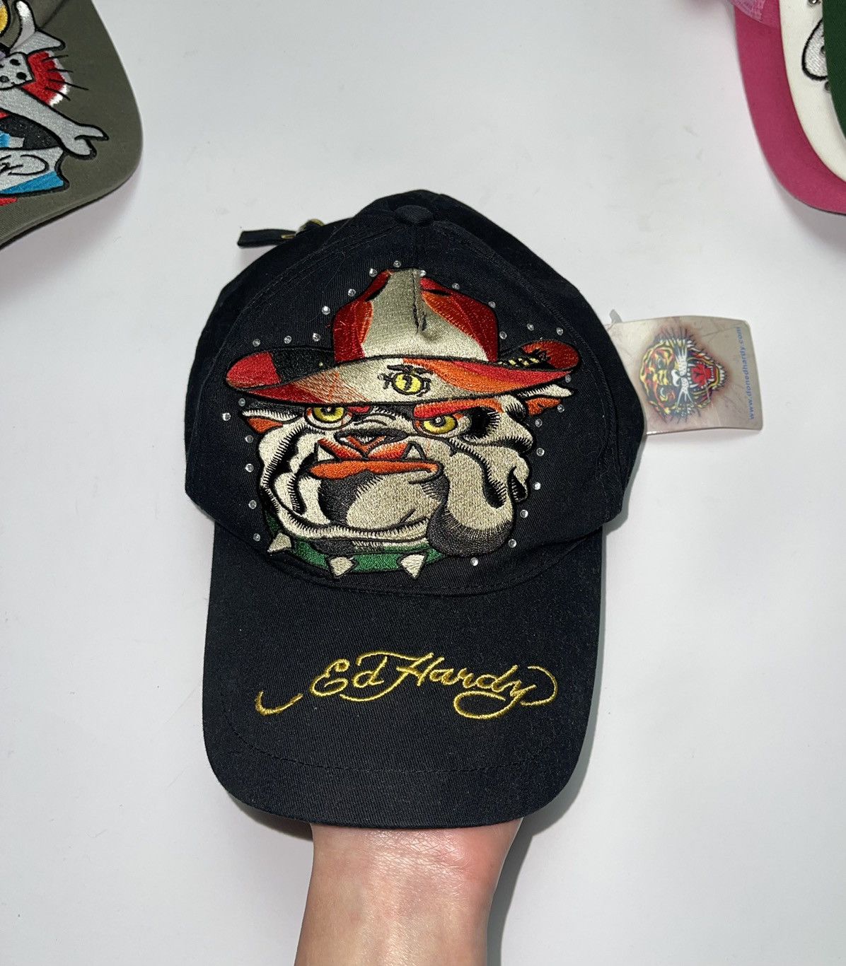 Cap Ed Hardy by Christian Audigier vintage big Dog Black new