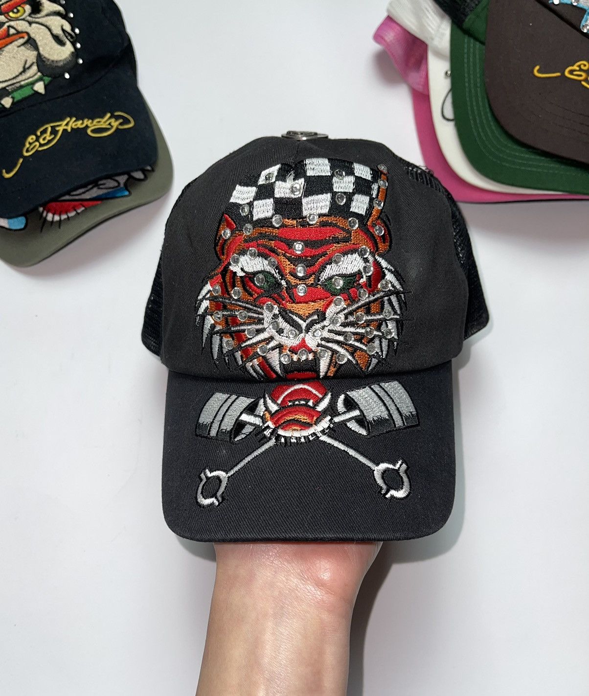 Christian Audigier × Ed Hardy × Vintage Cap Ed Hardly by Christian Audigier vintage big tiger Size ONE SIZE - 11 Thumbnail