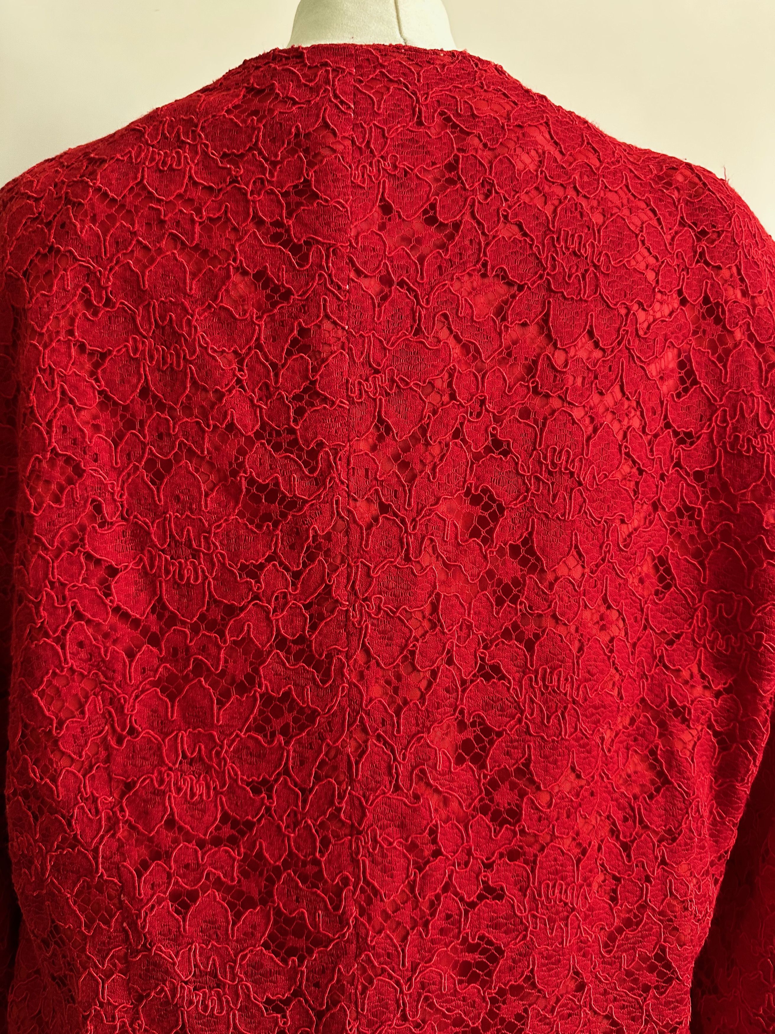 Dior Vintage Christian Dior Coordonnes Rayon Red blazer Jacket Size L / US 10 / IT 46 - 8 Thumbnail
