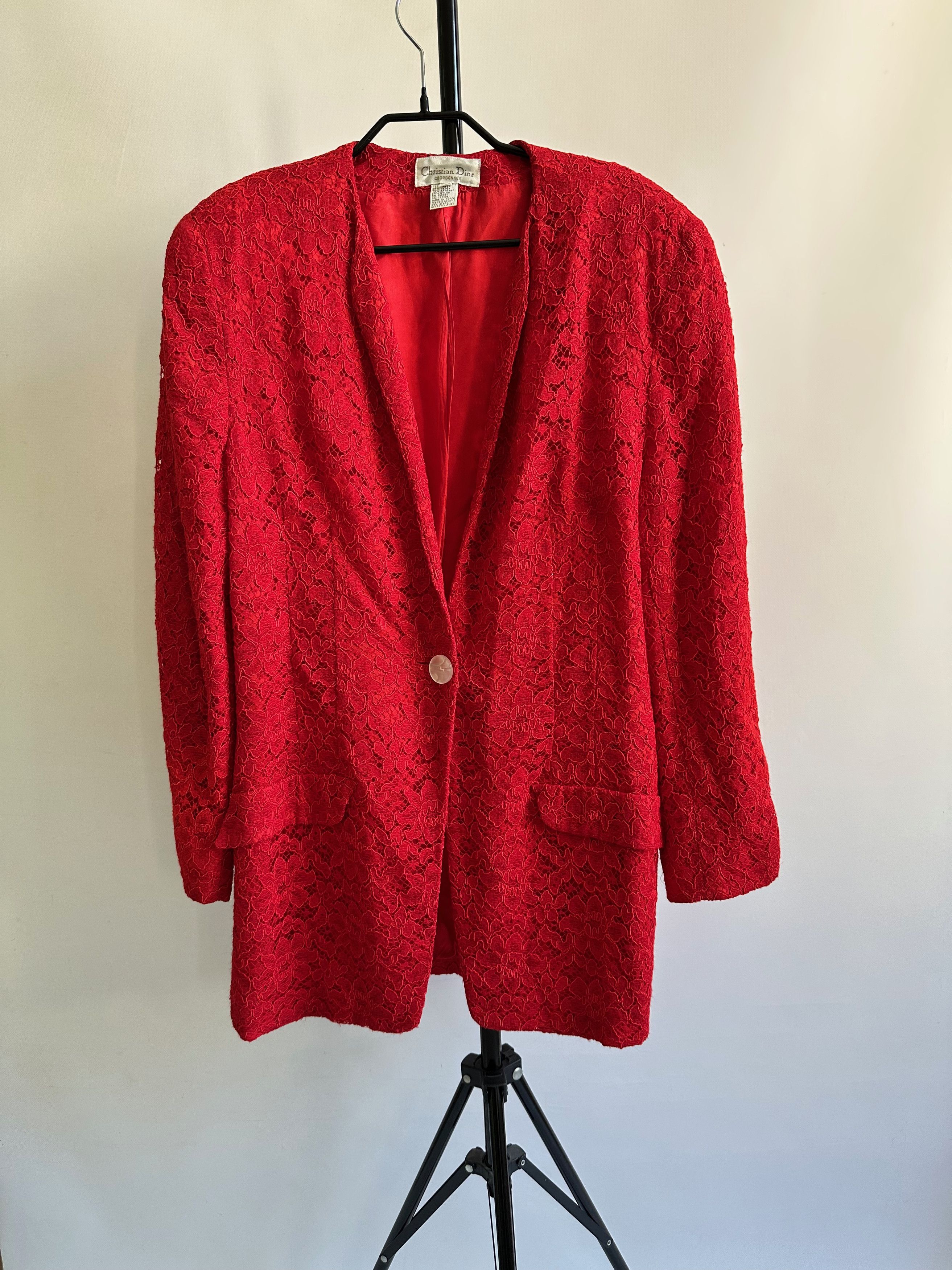 Vintage Christian Dior Coordonnes Rayon Red blazer Jacket