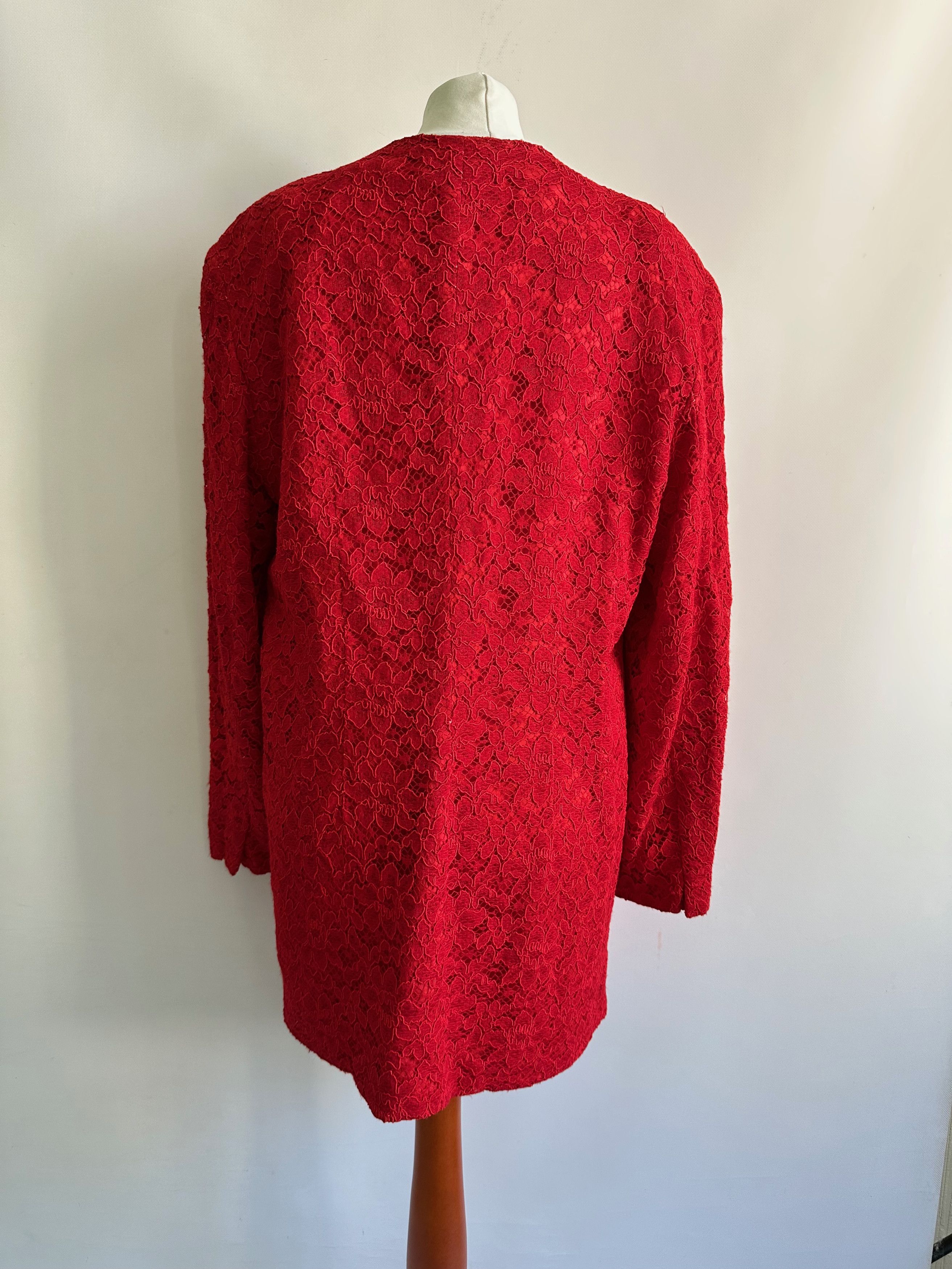 Dior Vintage Christian Dior Coordonnes Rayon Red blazer Jacket Size L / US 10 / IT 46 - 7 Thumbnail
