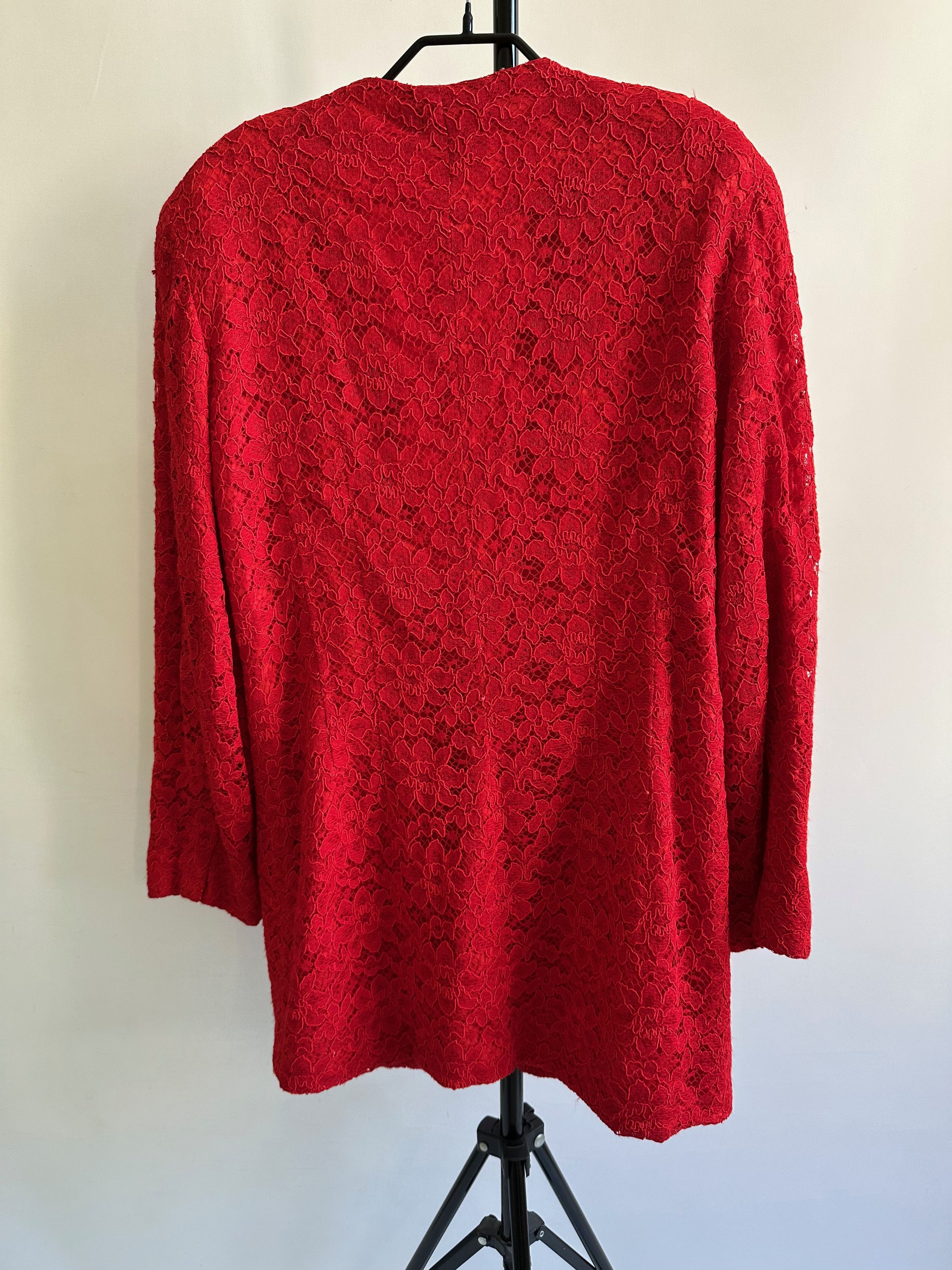 Dior Vintage Christian Dior Coordonnes Rayon Red blazer Jacket Size L / US 10 / IT 46 - 6 Thumbnail