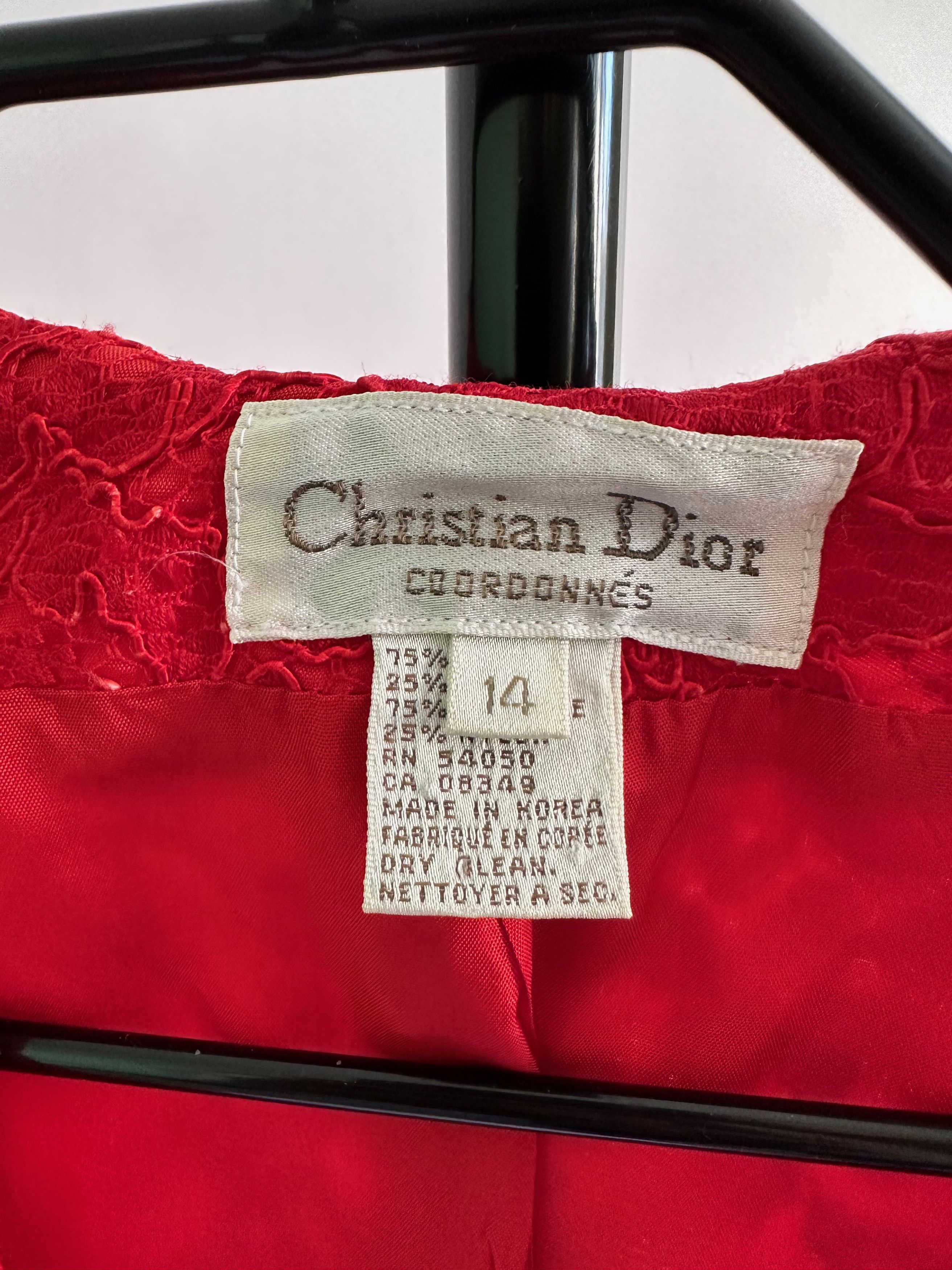 Dior Vintage Christian Dior Coordonnes Rayon Red blazer Jacket Size L / US 10 / IT 46 - 5 Thumbnail