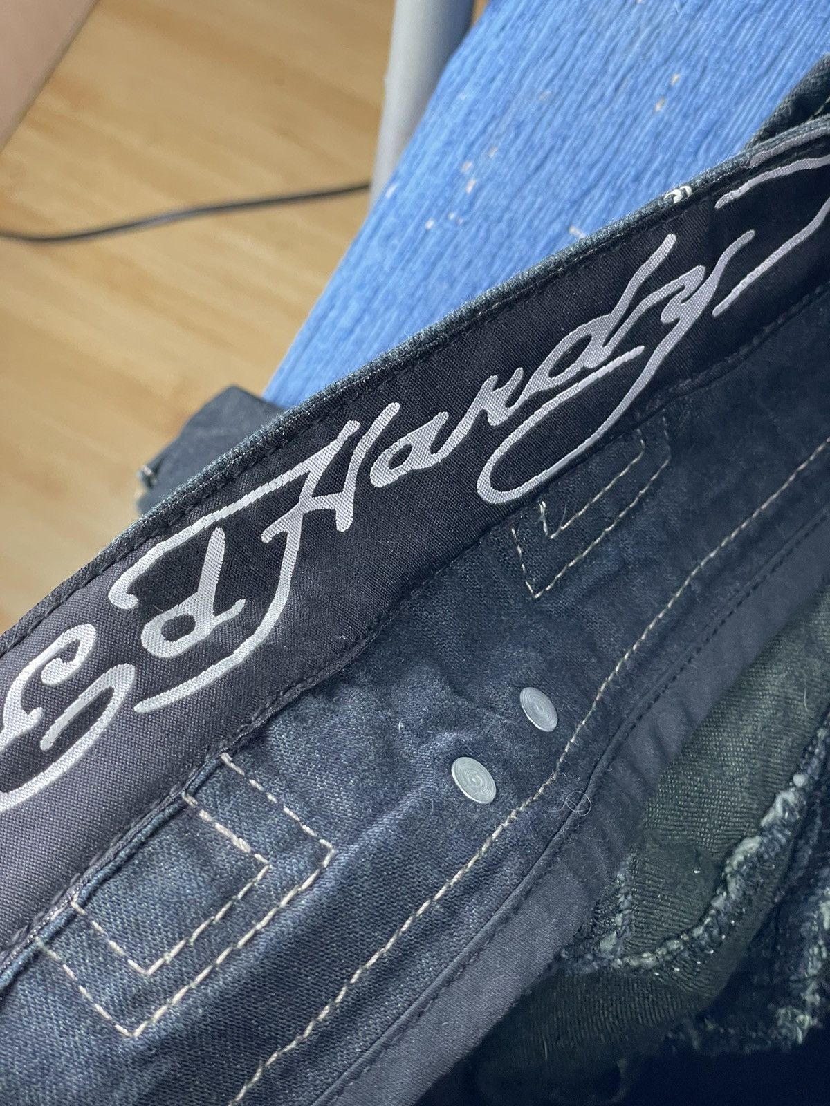 Ed Hardy Ed Hardy black denim wide stitch shorts Size 29" - 13 Thumbnail