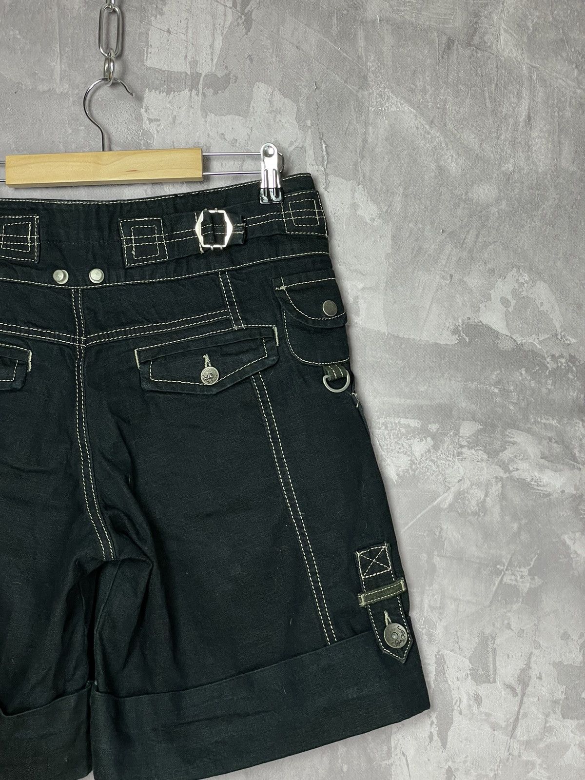 Ed Hardy Ed Hardy black denim wide stitch shorts Size 29" - 7 Thumbnail