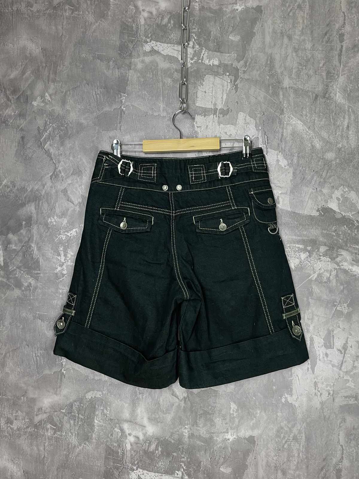 Ed Hardy Ed Hardy black denim wide stitch shorts Size 29" - 6 Thumbnail