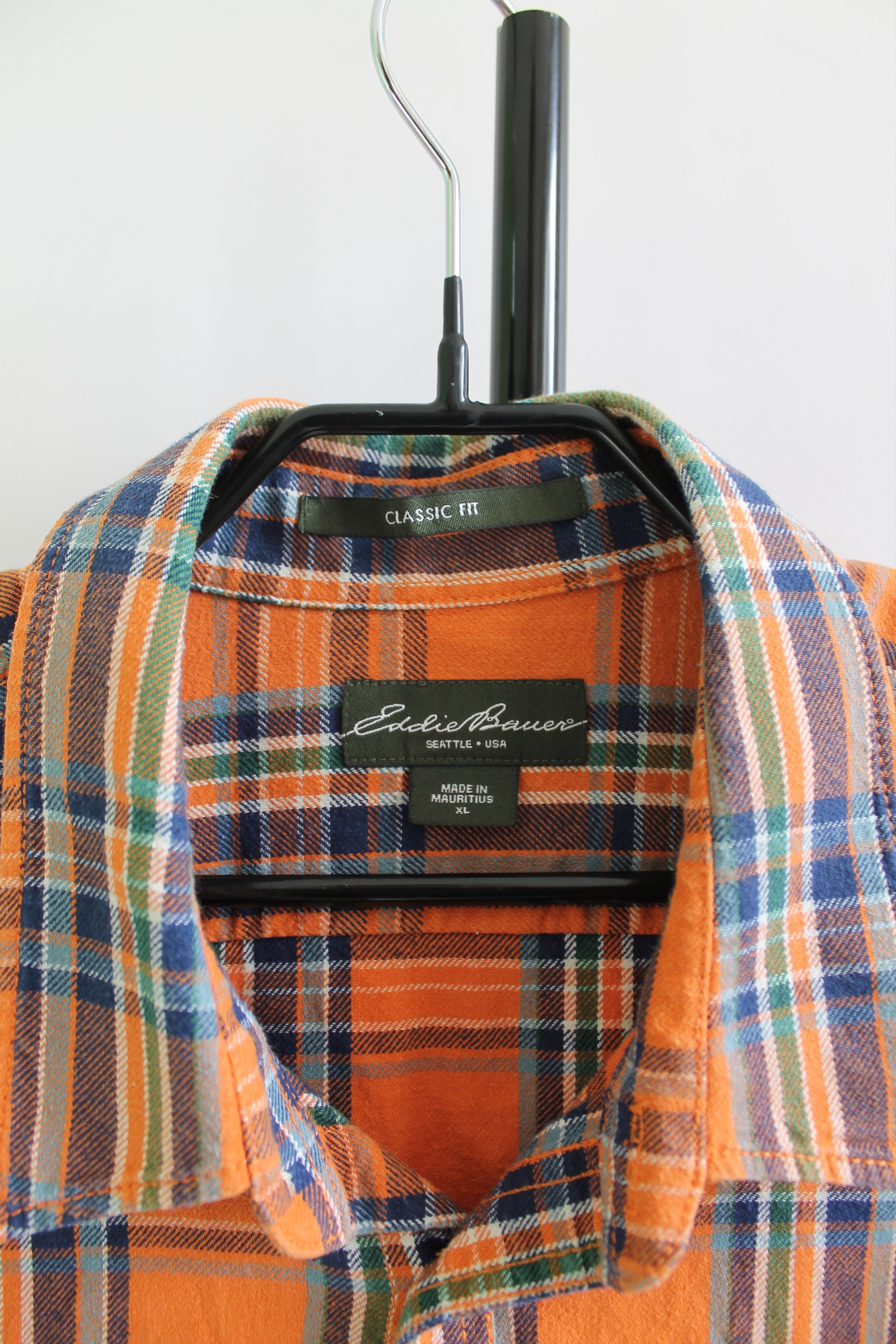 Eddie Bauer Eddie Bauer Flannel Shirt Checkered Plaid Orange XL Size US XL / EU 56 / 4 - 5 Thumbnail