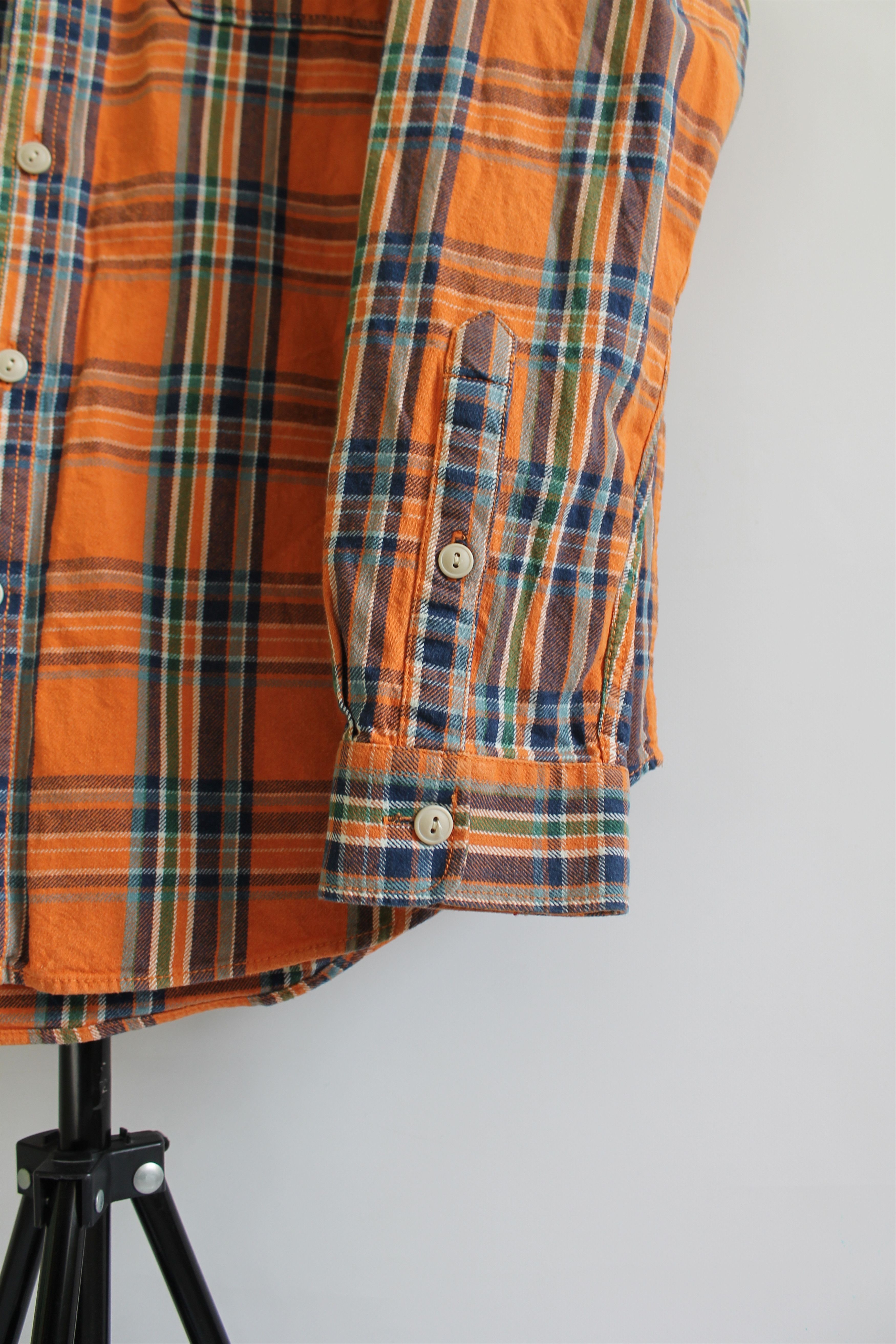 Eddie Bauer Eddie Bauer Flannel Shirt Checkered Plaid Orange XL Size US XL / EU 56 / 4 - 6 Thumbnail