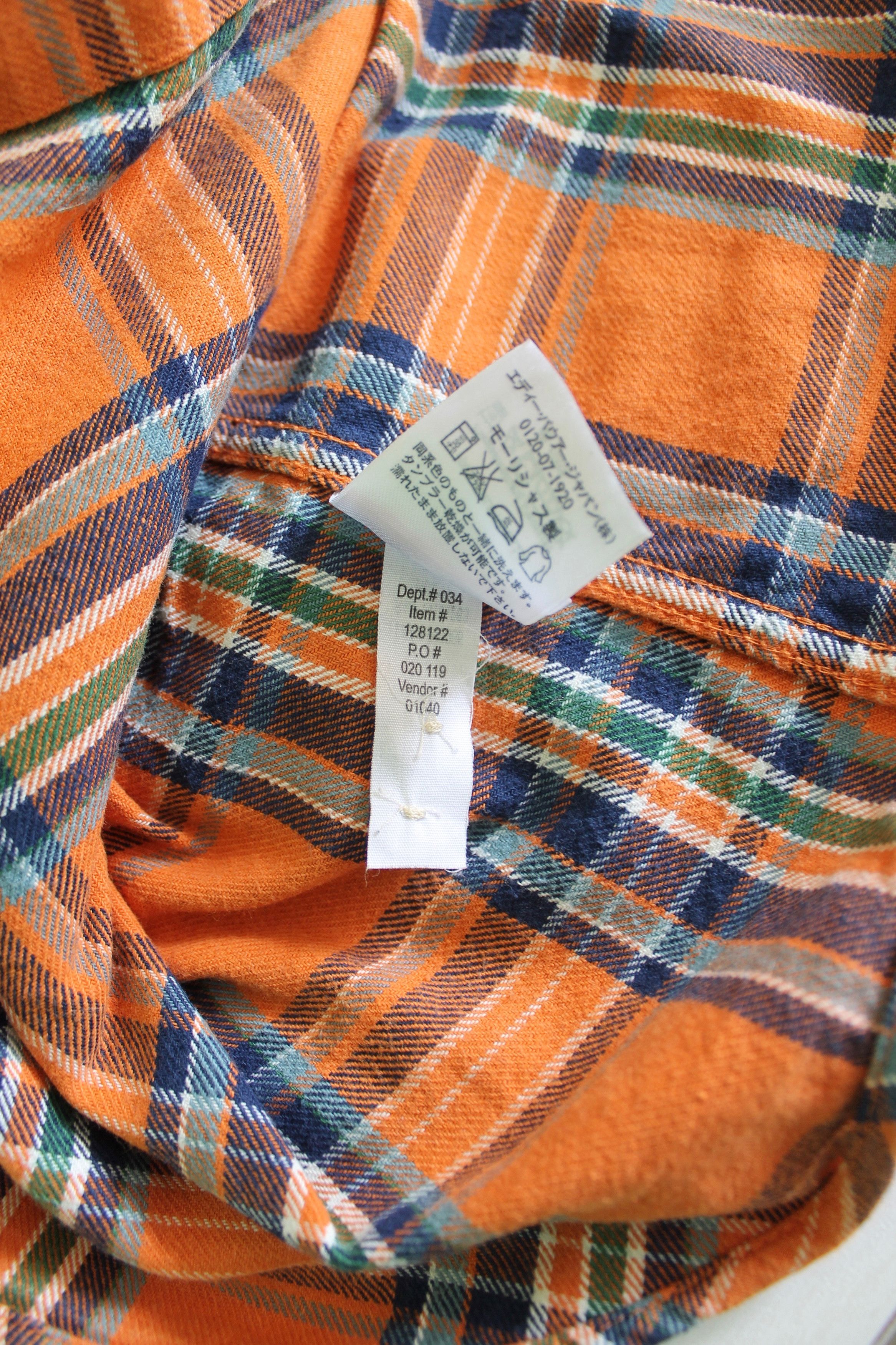Eddie Bauer Eddie Bauer Flannel Shirt Checkered Plaid Orange XL Size US XL / EU 56 / 4 - 8 Thumbnail