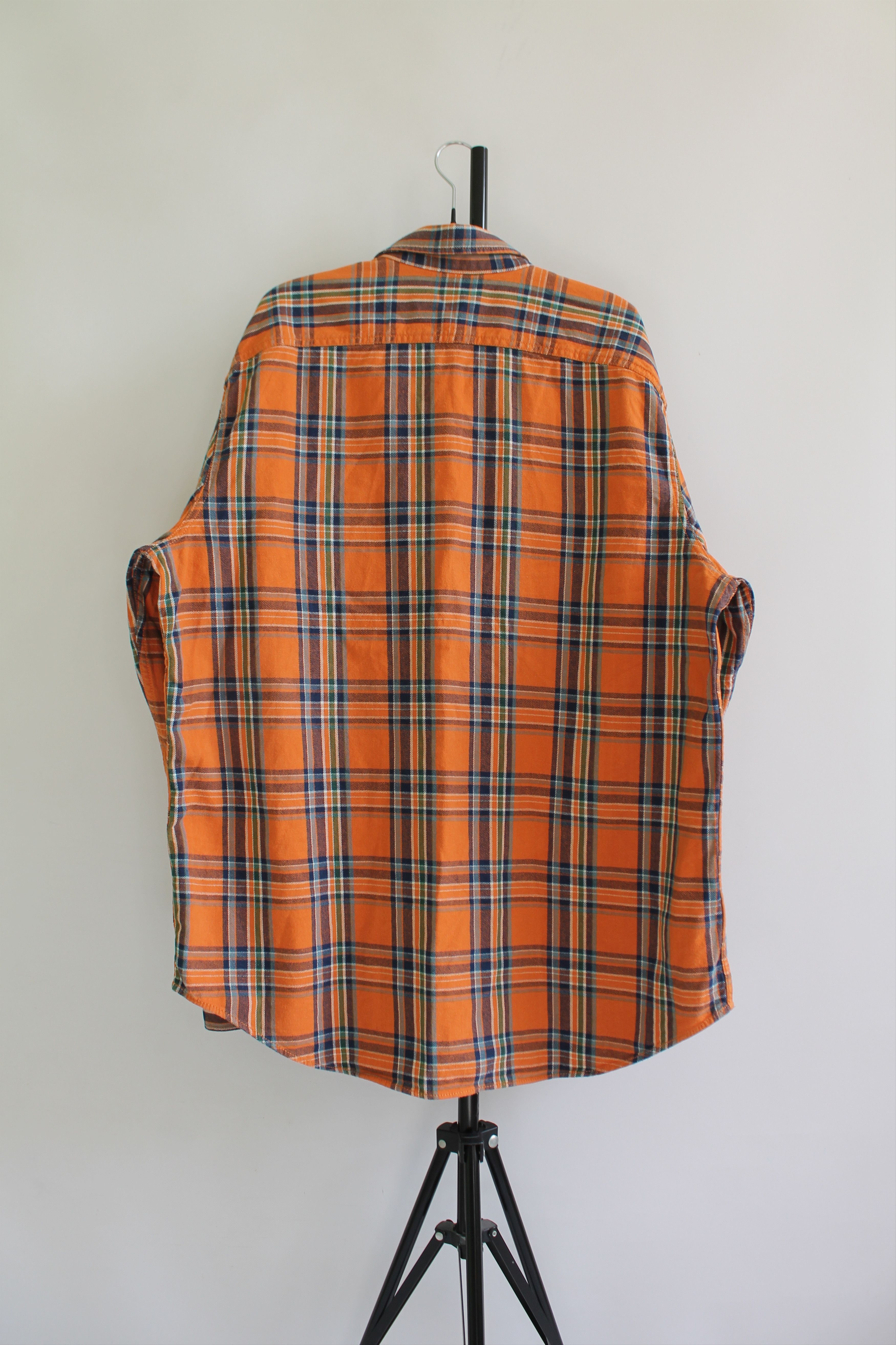 Eddie Bauer Eddie Bauer Flannel Shirt Checkered Plaid Orange XL Size US XL / EU 56 / 4 - 7 Thumbnail