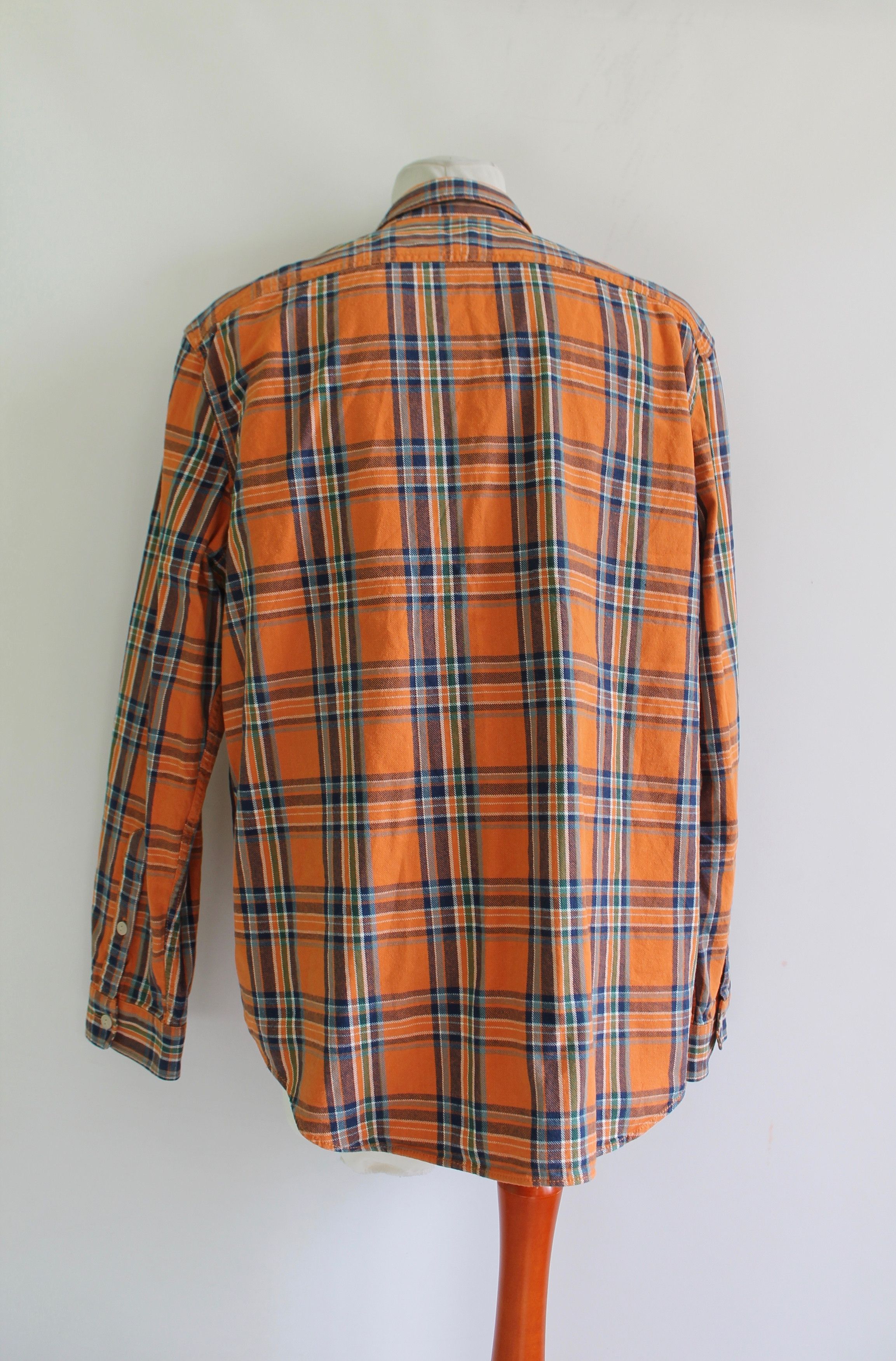 Eddie Bauer Eddie Bauer Flannel Shirt Checkered Plaid Orange XL Size US XL / EU 56 / 4 - 4 Thumbnail